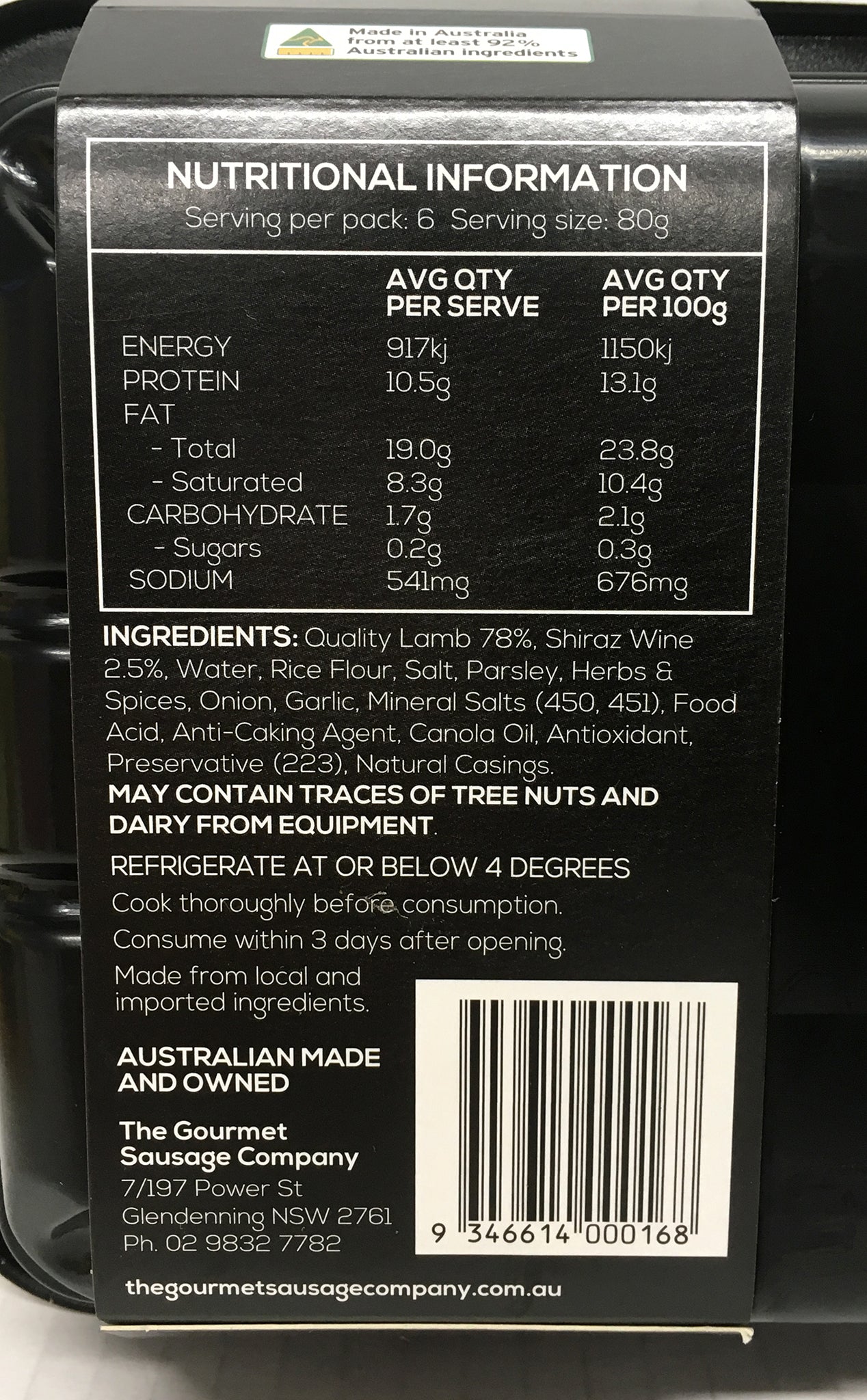The Gourmet Sausage - Lamb Shiraz with Middle Eastern Spice | Harris Farm Online
