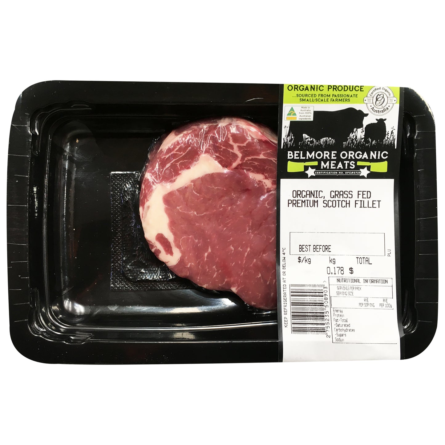 Beef - Scotch Fillet - Organic Grass Fed (150-300g) Belmore