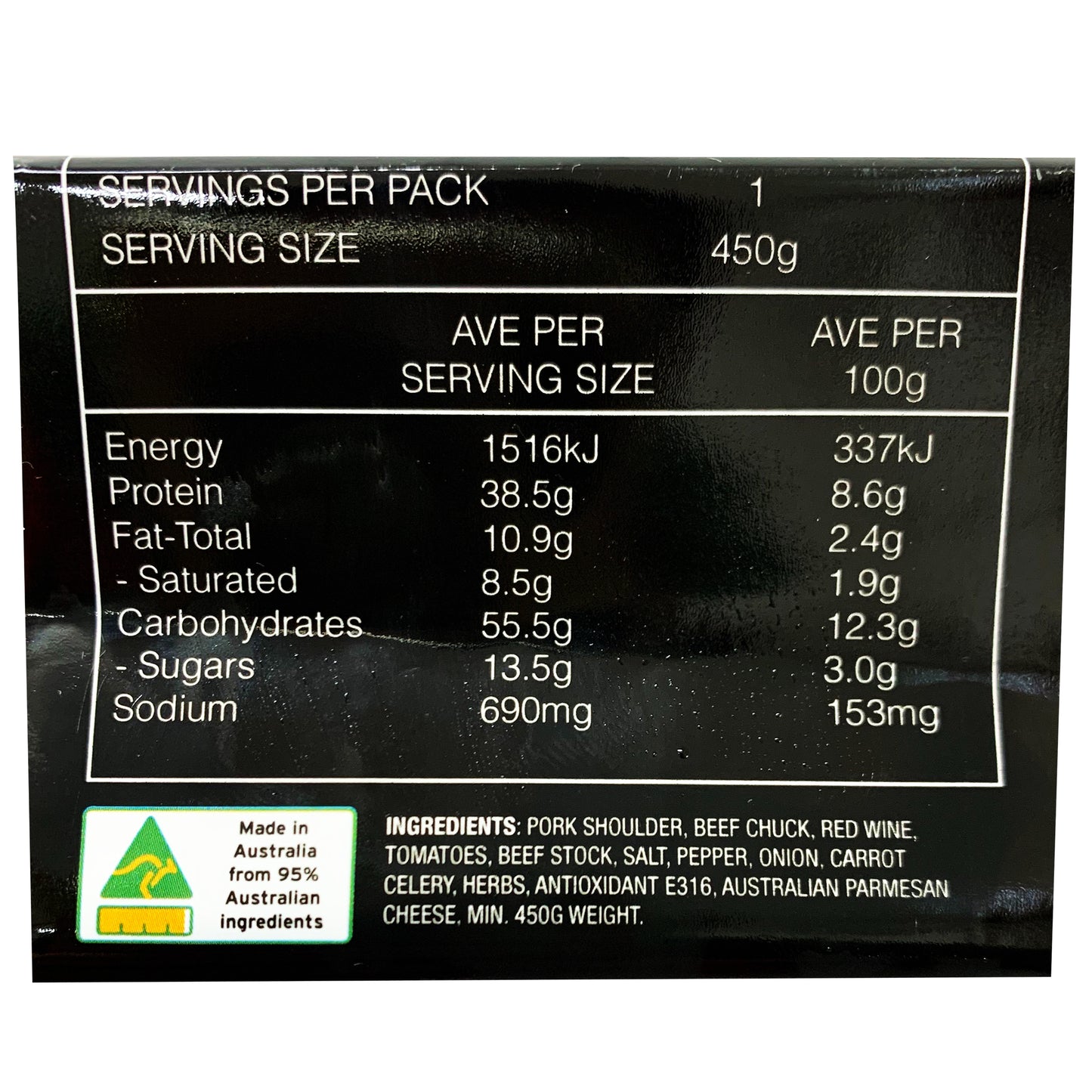Winbourne Estate Italian Style Meatballs with Pasta and Rich Tomato Sauce 450g