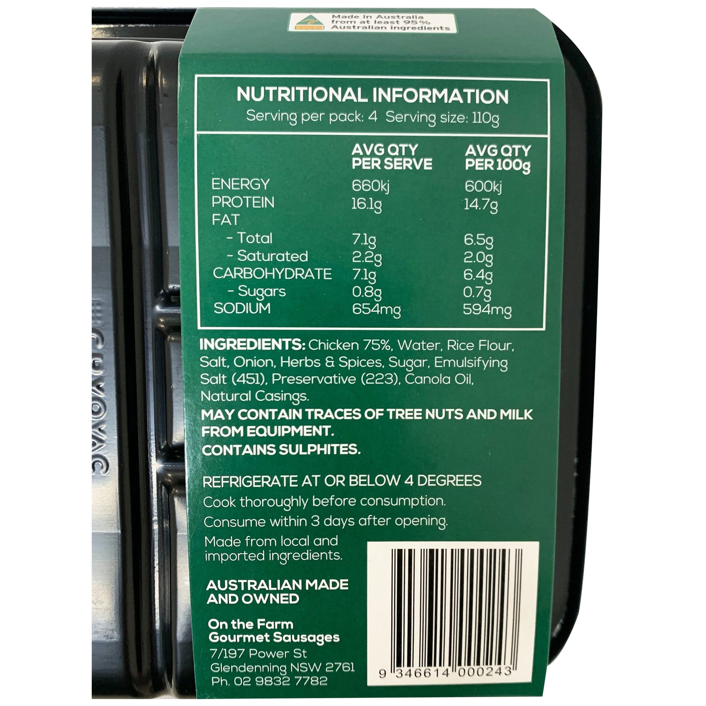 On The Farm Chicken and Herb Sausages 440g