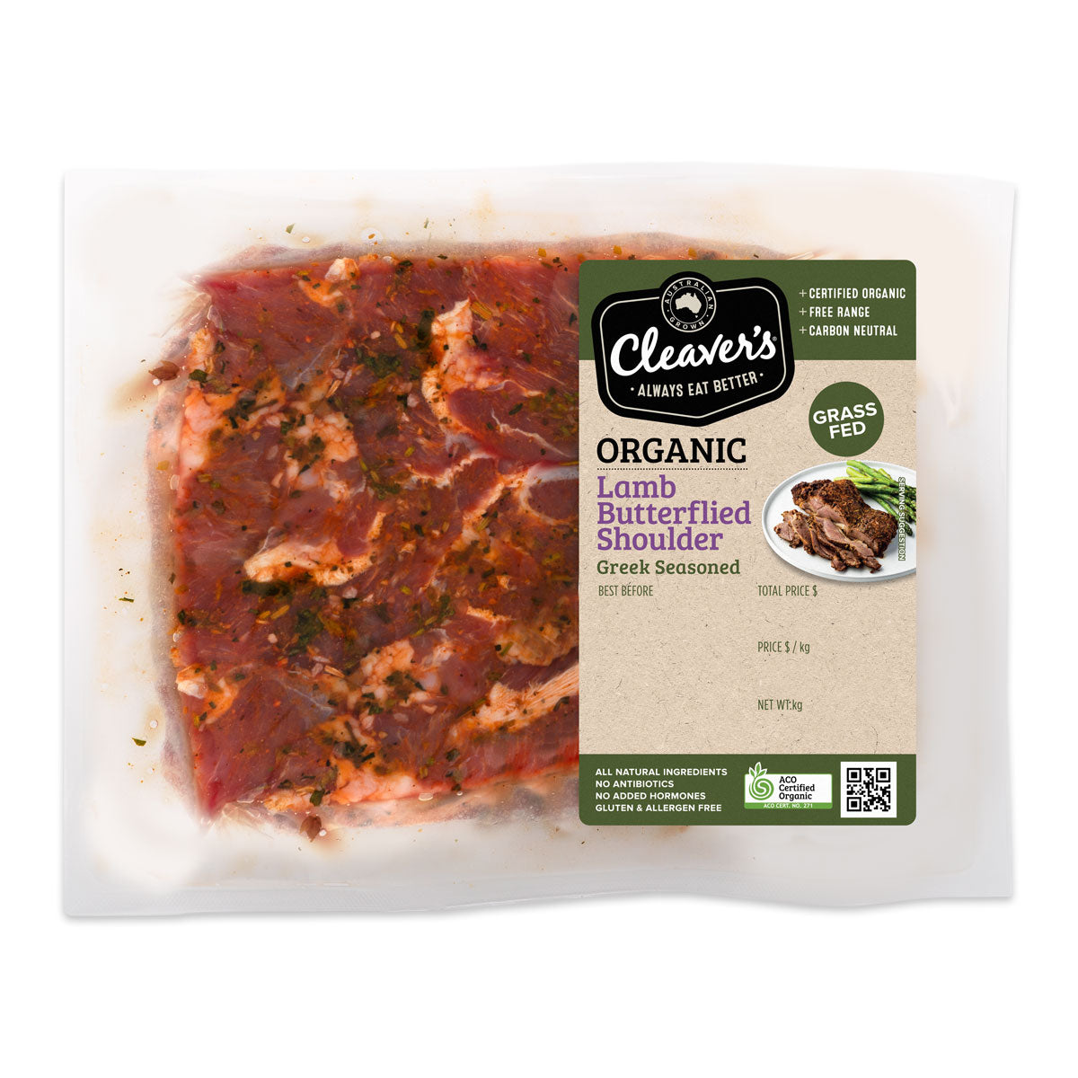 Cleaver's - Greek Seasoned Lamb - Butterfly Shoulder (600g-1kg) | Harris Farm Online