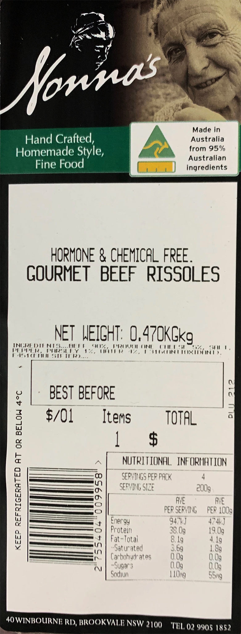 Beef - Rissoles Gourmet (470g) Nonnas