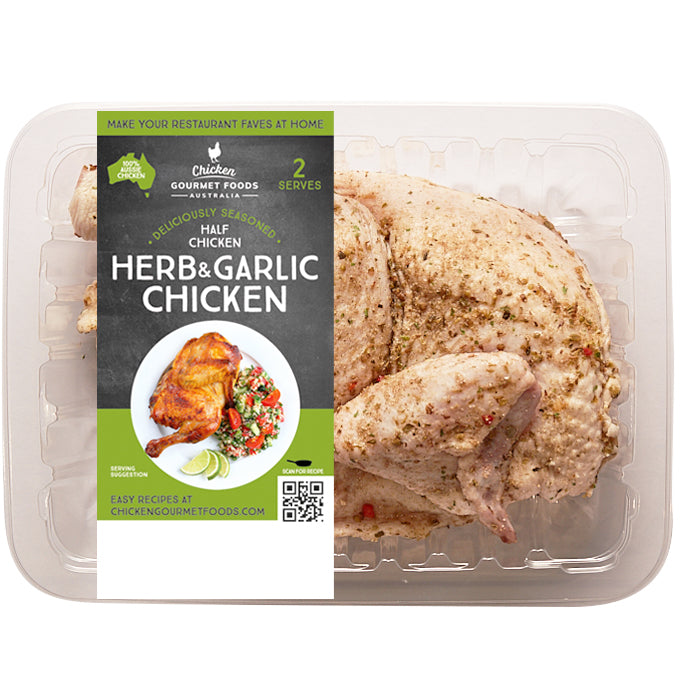 Chicken Gourmet Foods Herb and Garlic Half Chicken | Harris Farm Online