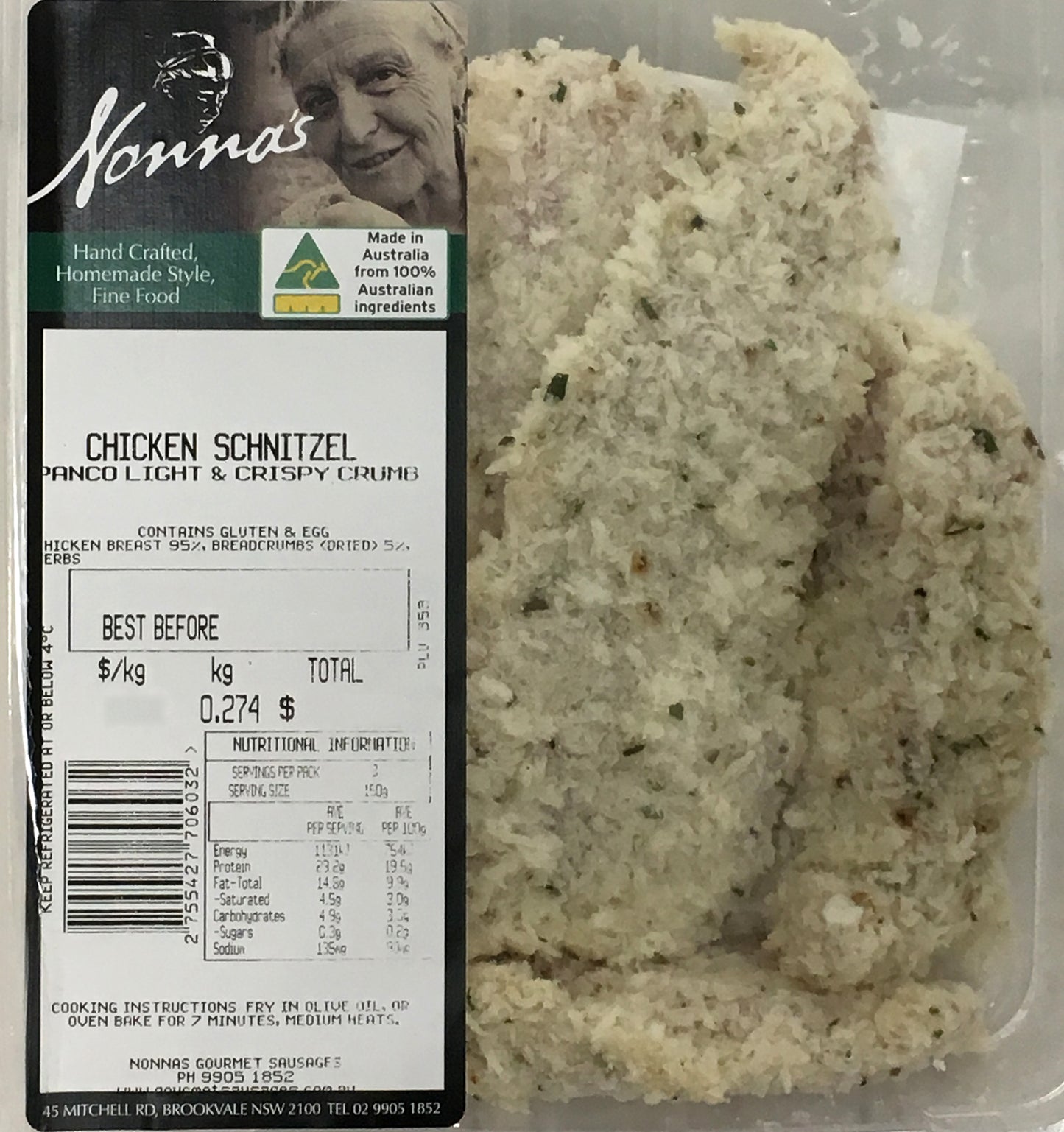 Nonna's Chicken Schnitzel - Panko Light & Crispy Crumb | Harris Farm Online