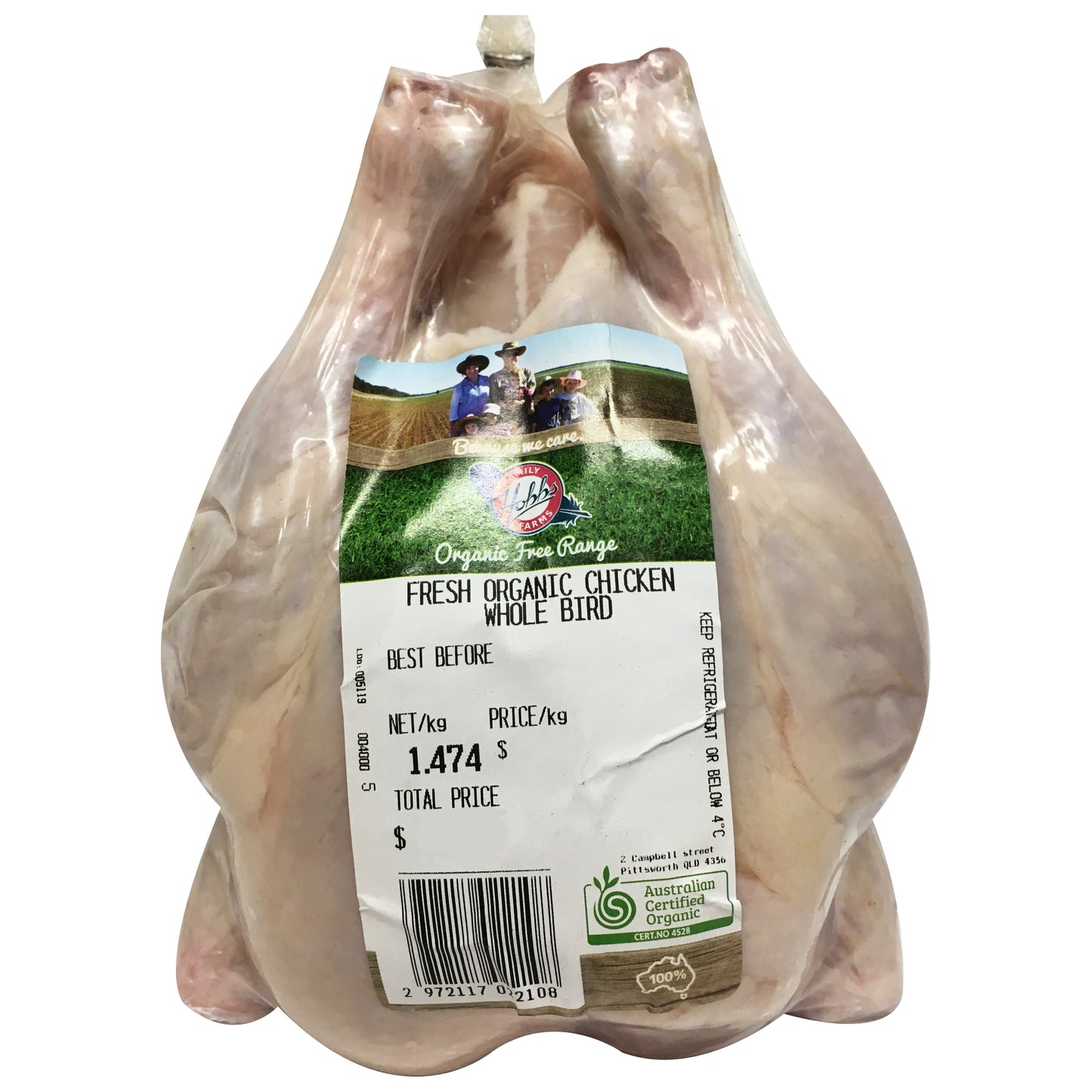 Hobbs Farms Organic Chicken 1.4-1.9kg