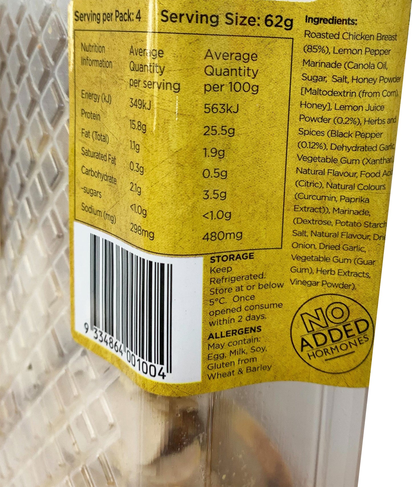 Mt Barker Fully Cooked and Ready to Eat Lemon, Pepper and Herb Carved Chicken Breast 250g