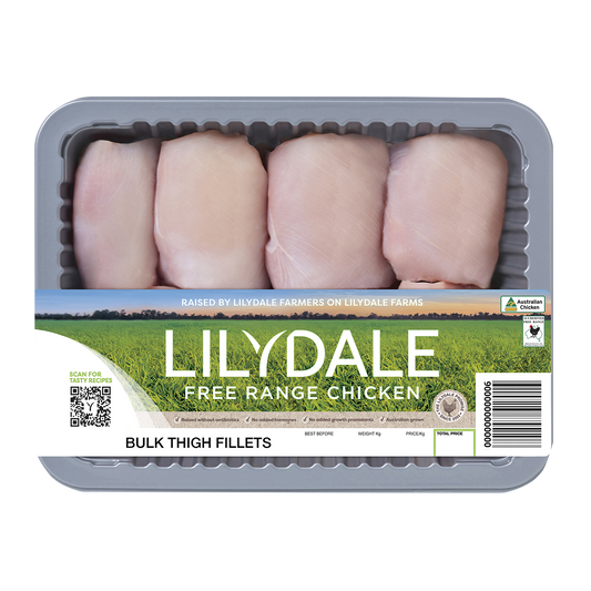 Lilydale Free Range Chicken Thigh Fillets 950g-1.15kg