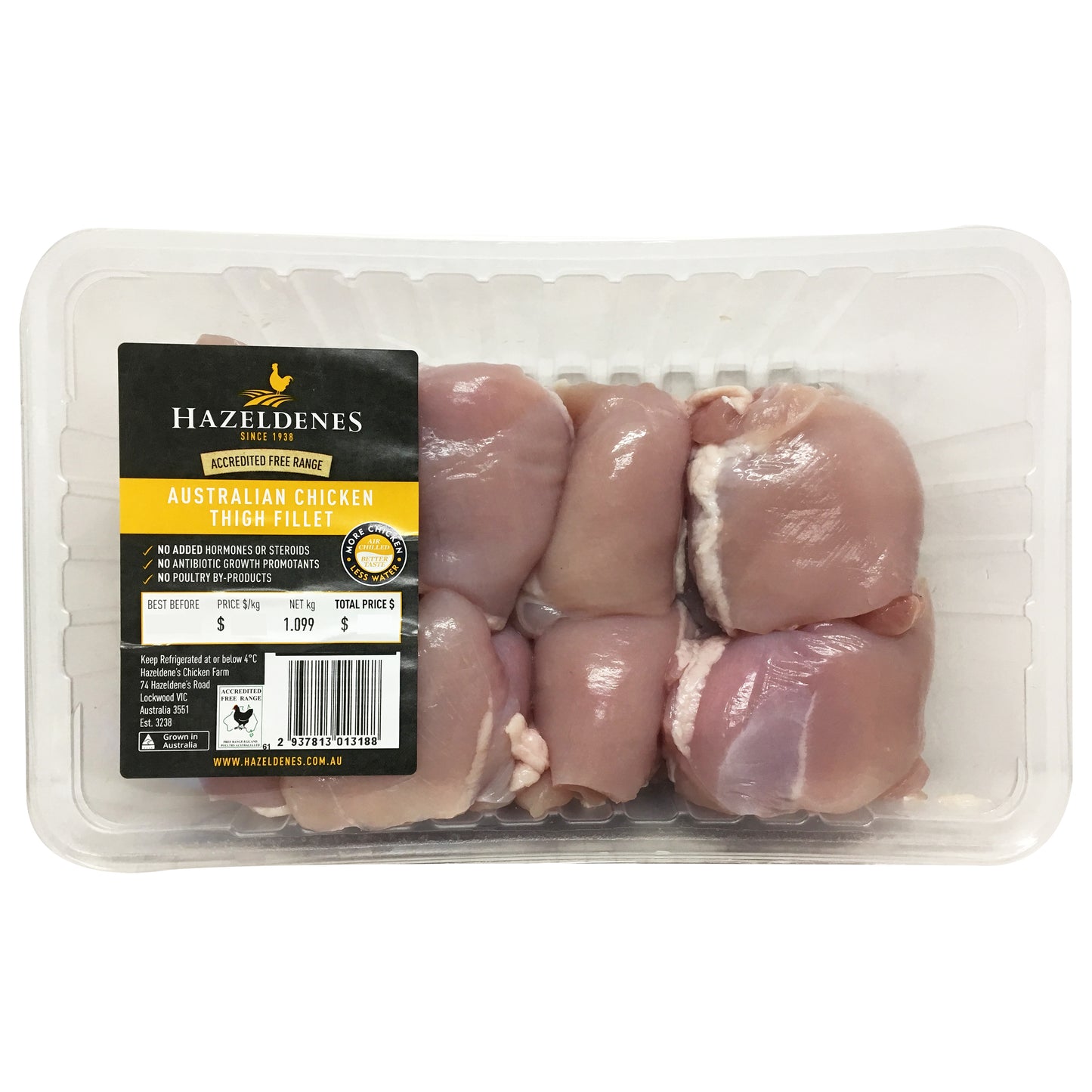 Hazeldenes Free Range Chicken Thigh Fillets 900g-1.2kg