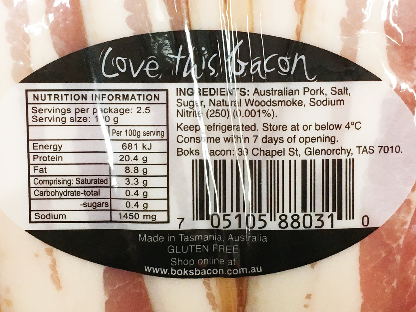 Nonnas Boks Streaky Bacon 250g