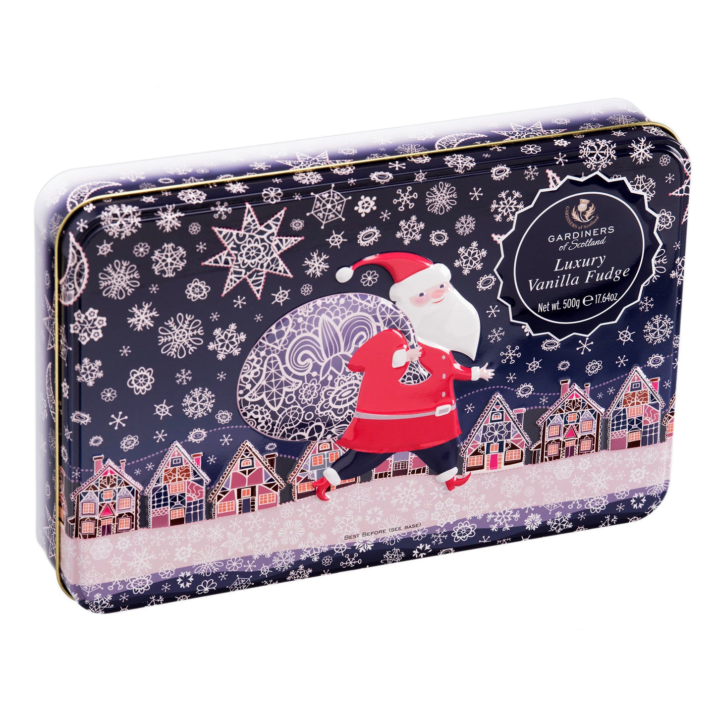 Gardiners of Scotland - Chocolate Luxury Vanilla Fudge (Santa Tin, 500g)