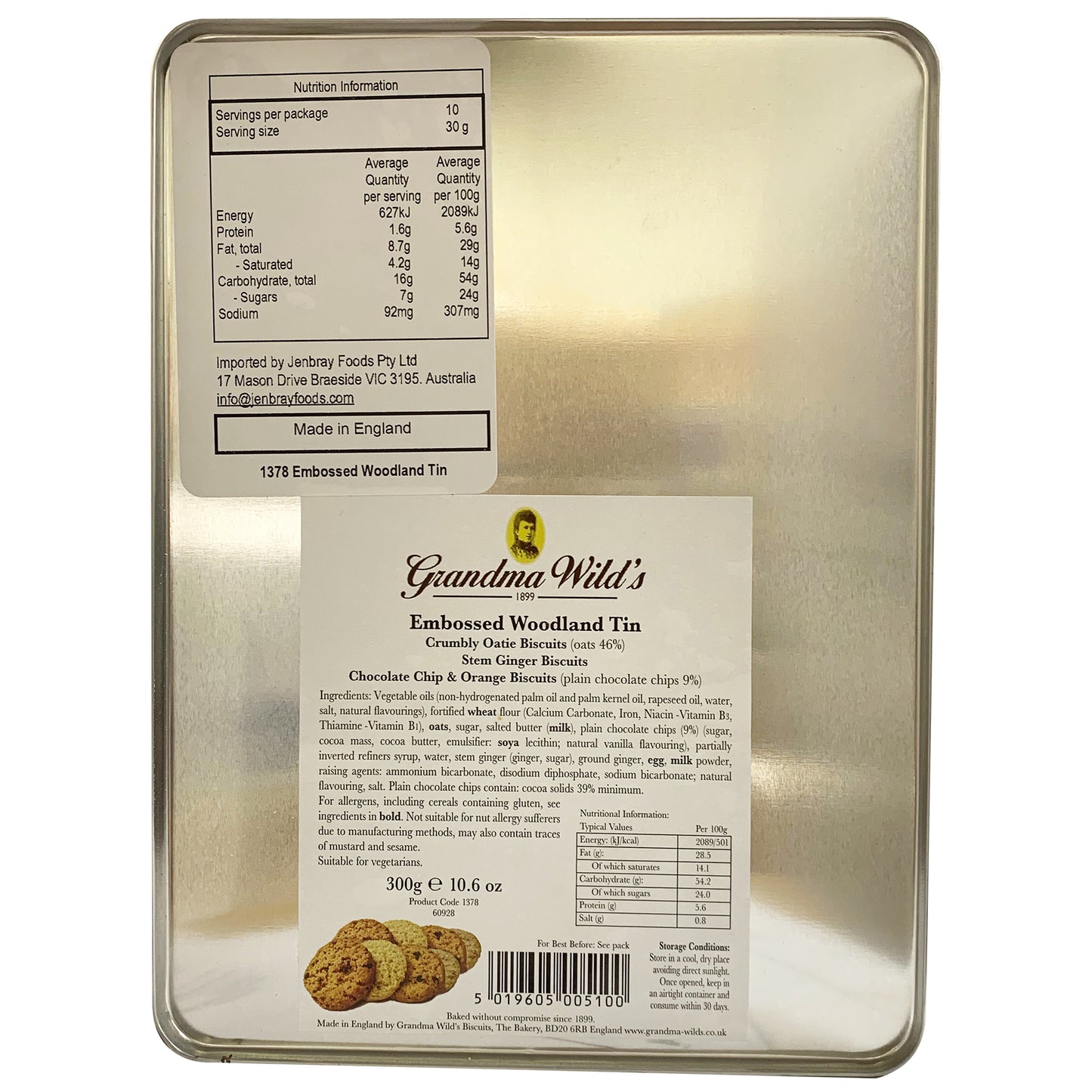 Grandma Wilds - Mixed Cookies - Embossed Woodland Tin (300g)