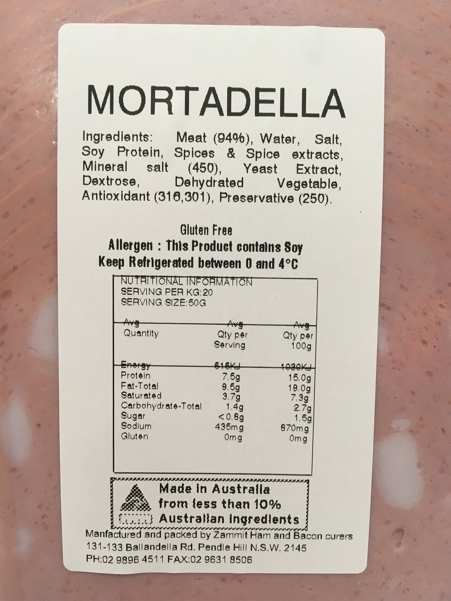 Ham - Mortadella (150g) Zammit