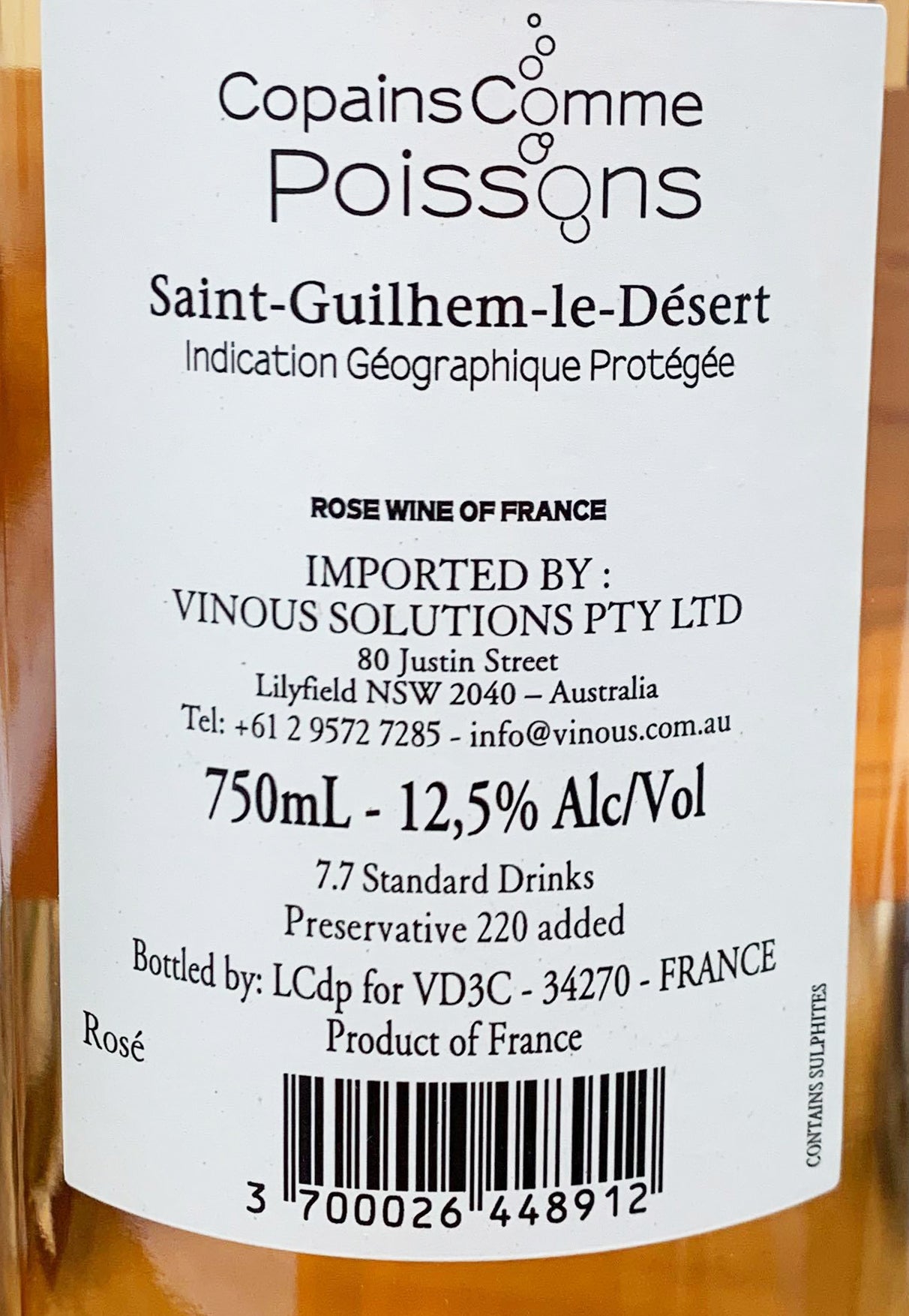 Copains Comme Poissons Rose Languedoc France Case 12x750ml