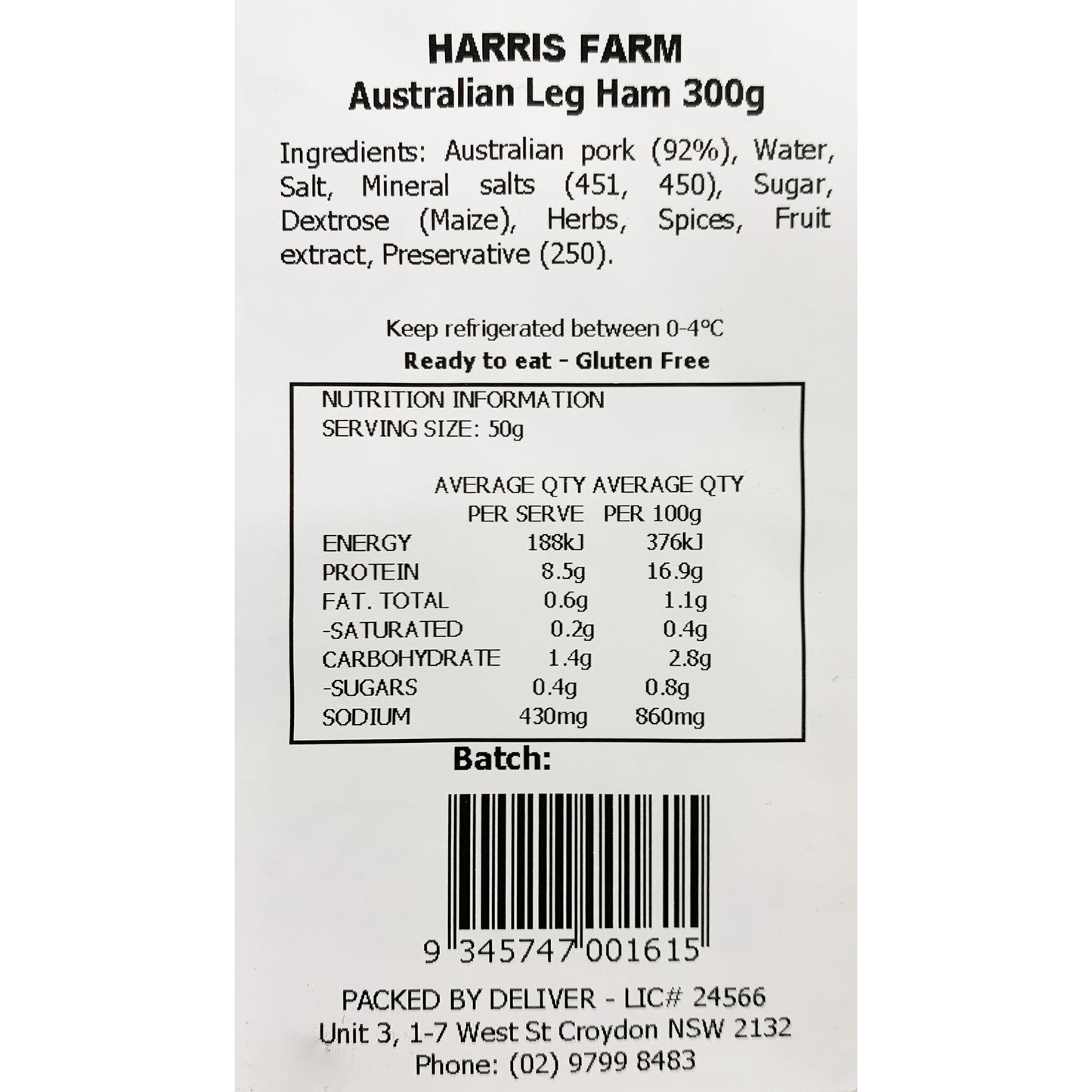 Harris Farm Australian Leg Ham Sliced | Harris Farm Online