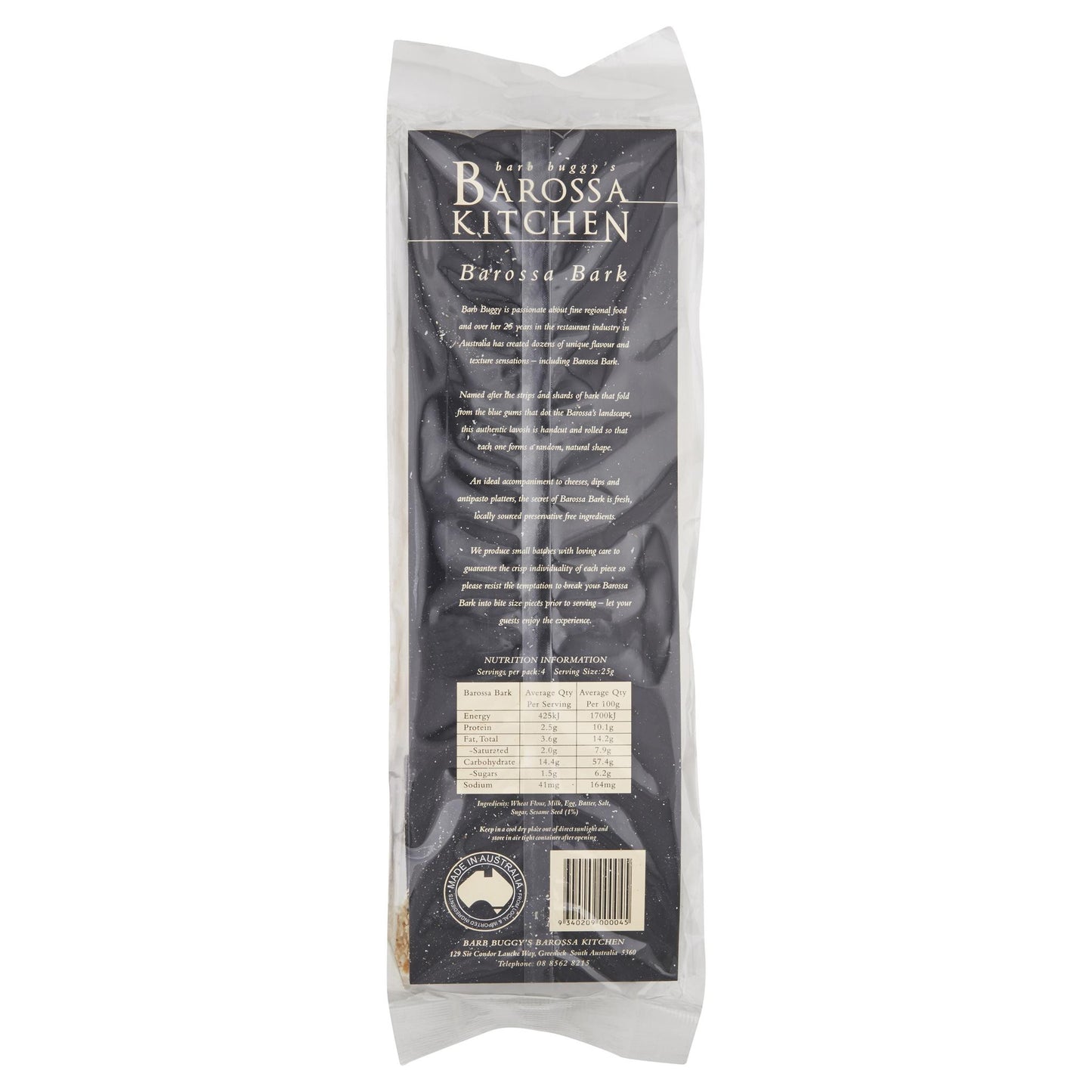 Barossa Sesame Flatbread 100g , Grocery-Biscuits - HFM, Harris Farm Markets
- 2