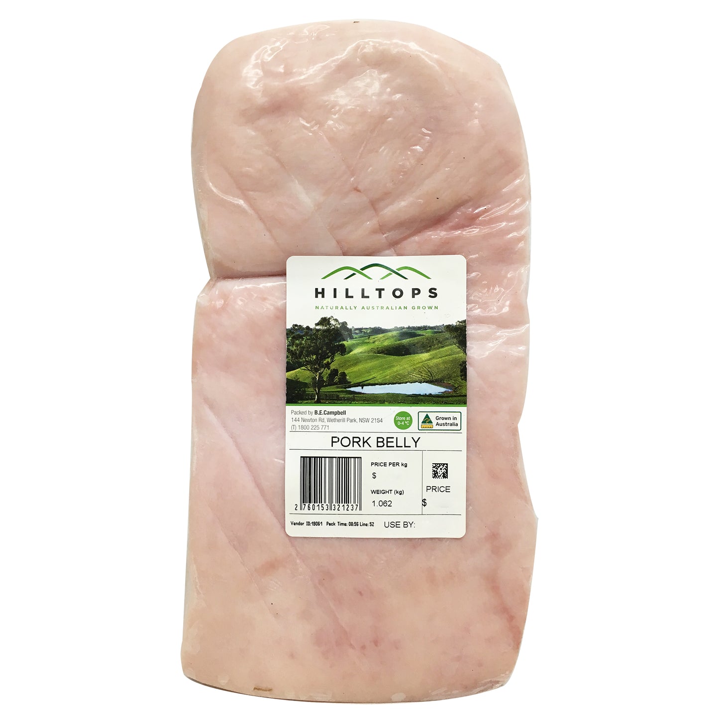 Pork - Belly (800g-1.1kg) Hilltop