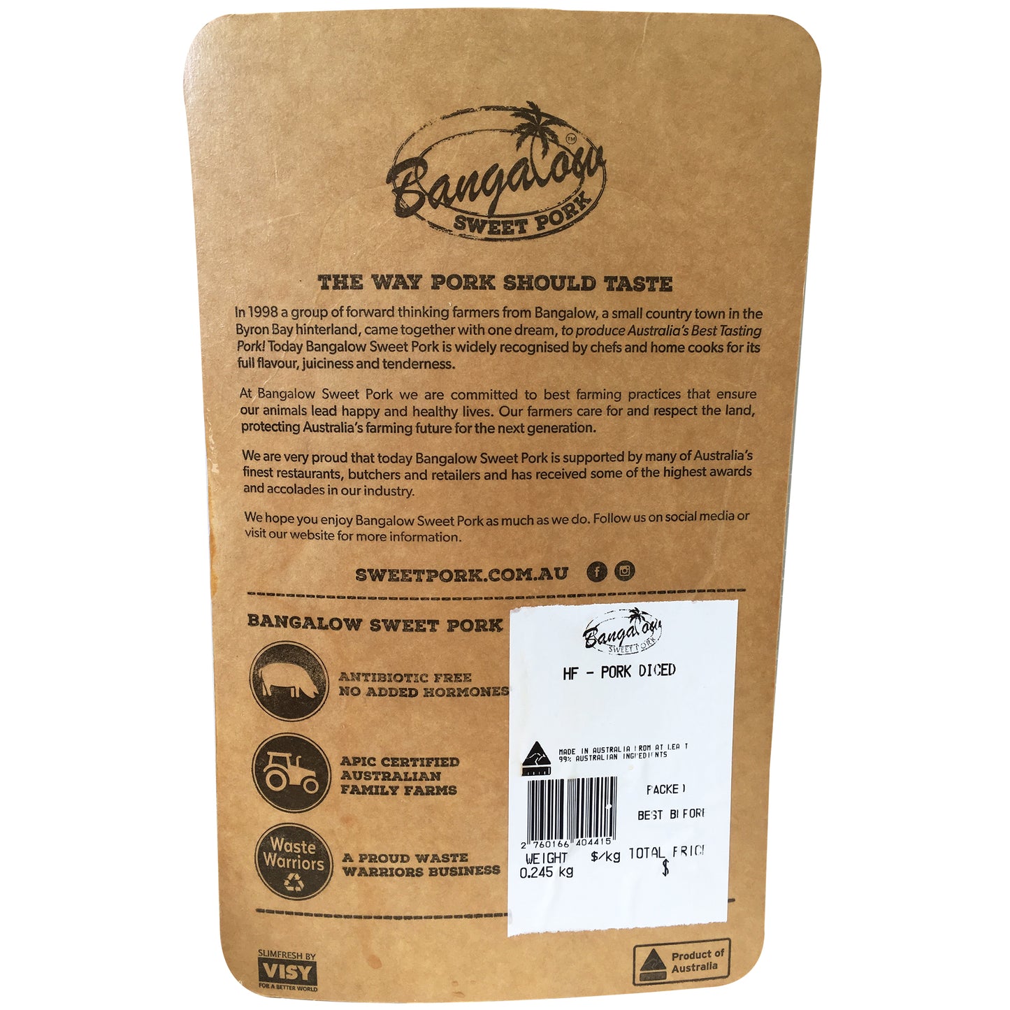 Pork - Diced (200-400g) Bangalow Sweet Pork