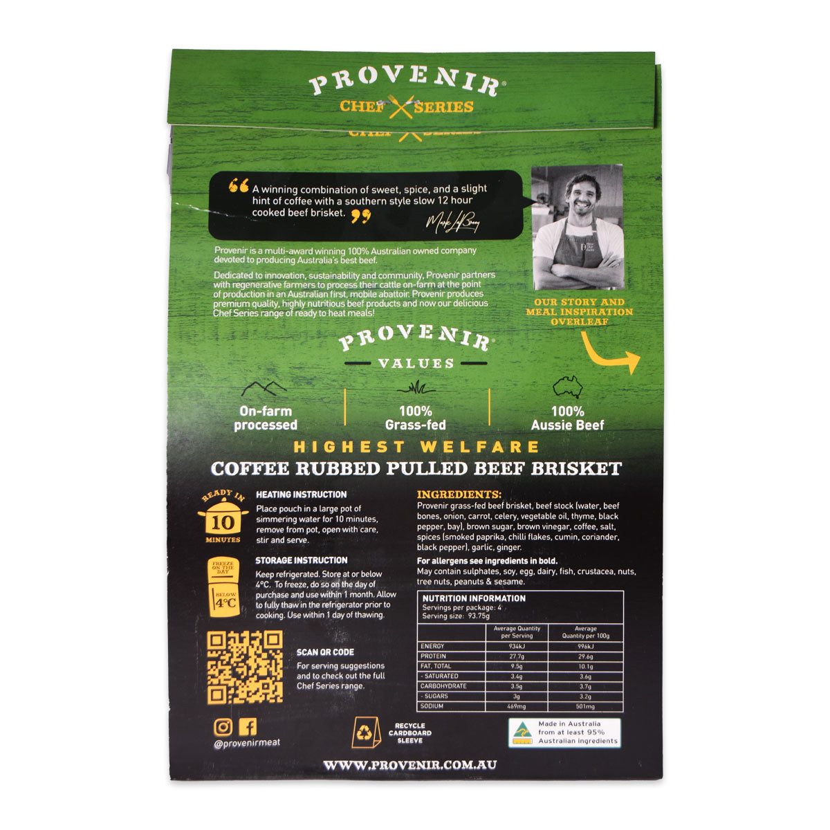 Provenir Coffee Rubbed Pulled Beef Brisket 375g | Harris Farm Online
