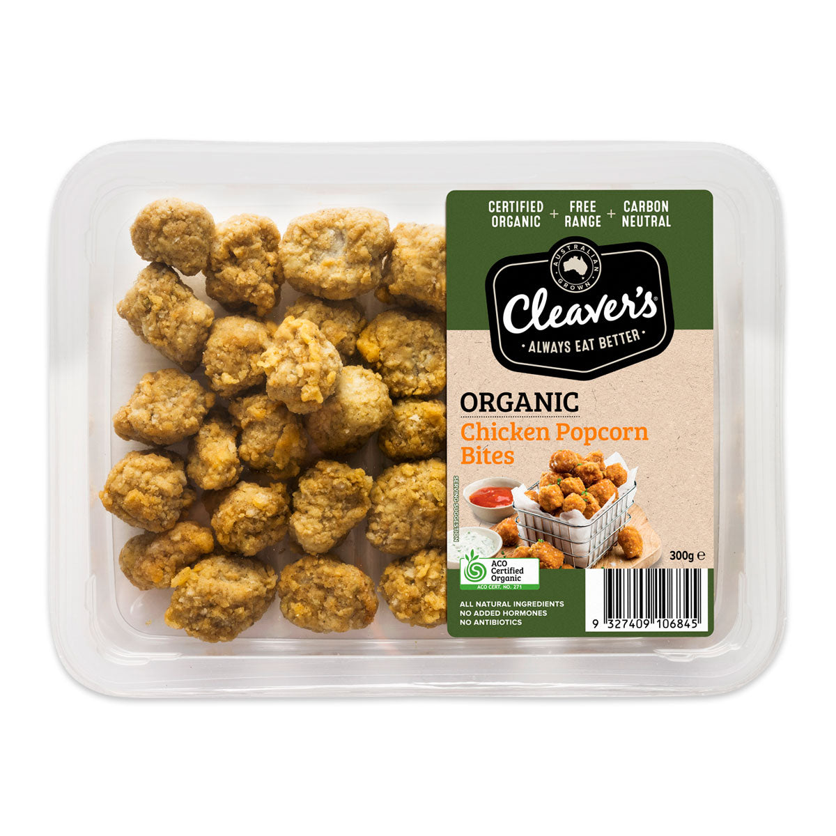 Cleaver's Organic Chicken Popcorn Bites 300g | Harris Farm Online
