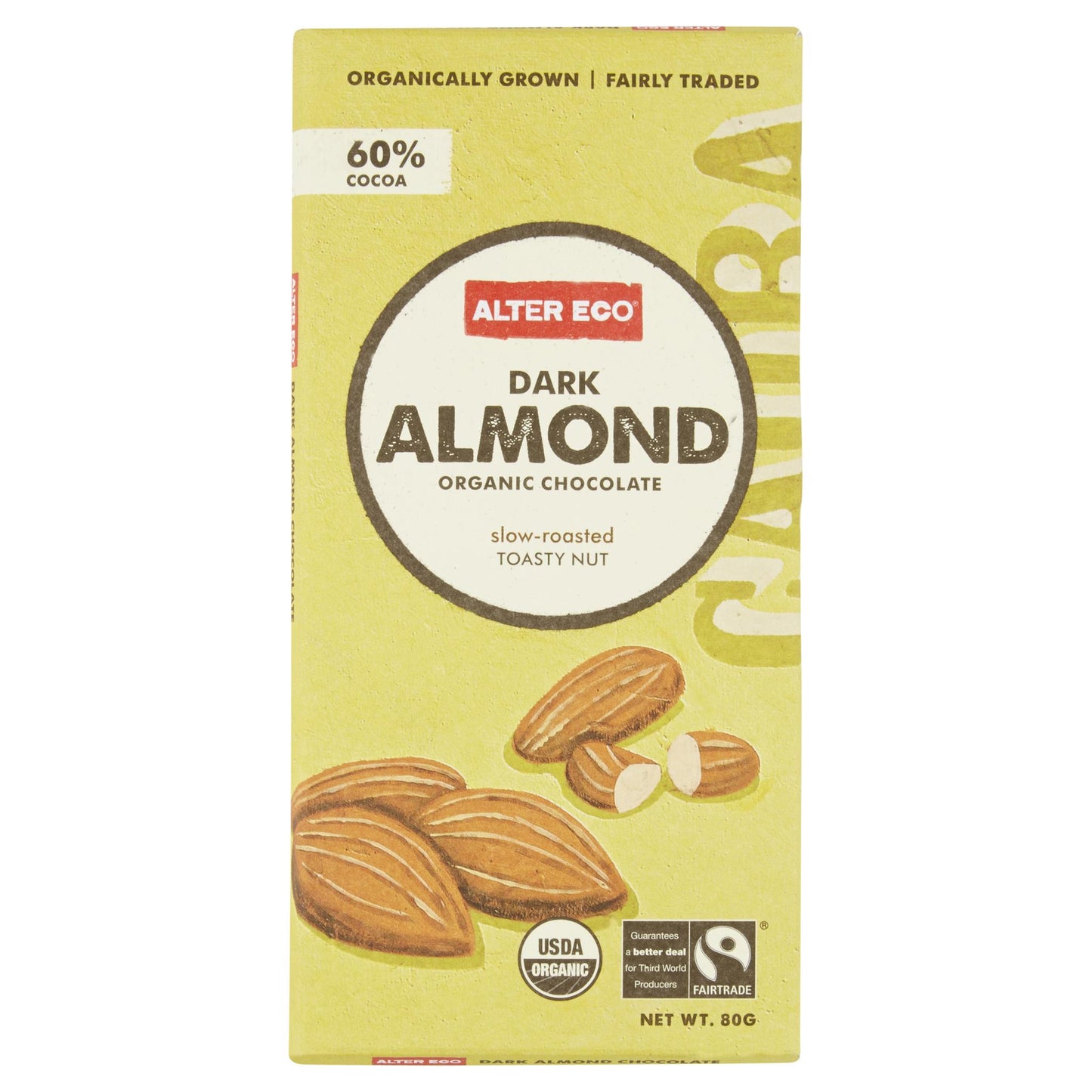 Alter Eco Dark Chocolate Almond 80g , Grocery-Confection - HFM, Harris Farm Markets
- 1