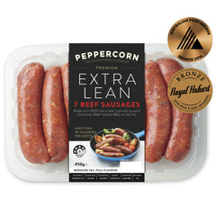 Peppercorn Beef Sausages - Extra Lean | Harris Farm Online