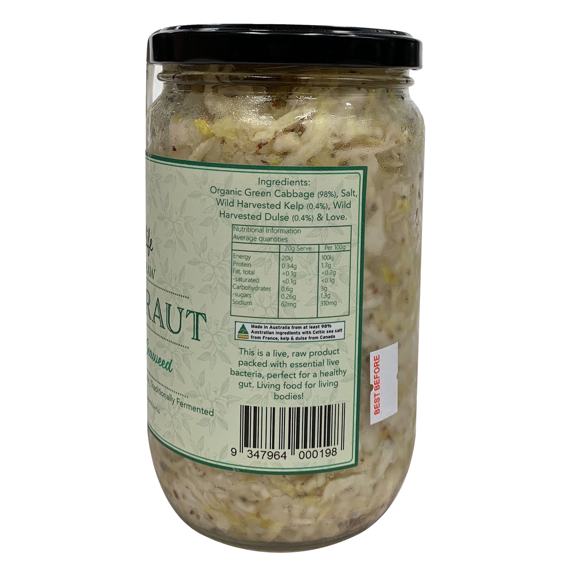 Herbs of Life - Organic and Raw Sauerkraut - Green Cabbage and Seaweed | Harris Farm Online