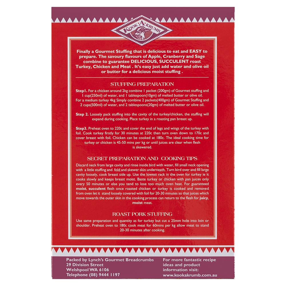 Kook A Krumb - Gourmet Stuffing - Apple Cranberry & Sage | Harris Farm Online