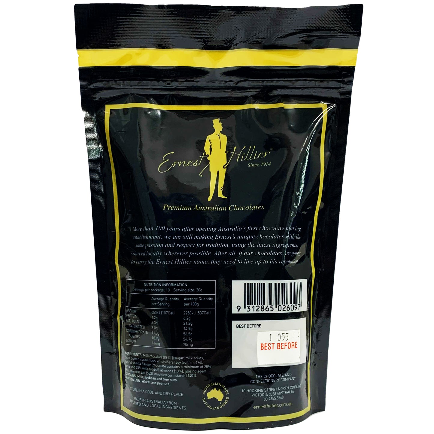 Ernest Hillier Milk Chocolate Scorched Almonds 200g Bag