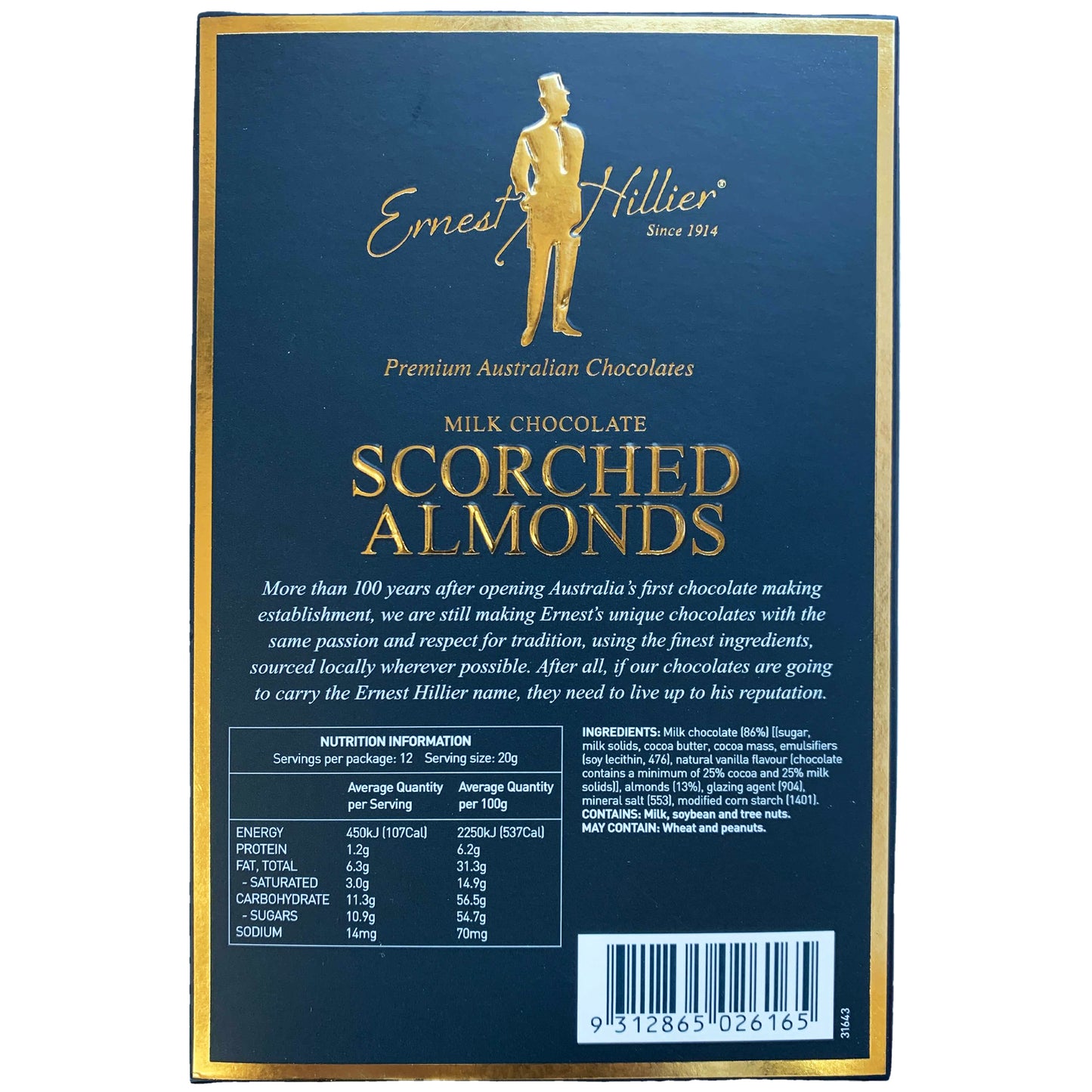 Ernest Hillier Milk Chocolate Scorched Almonds