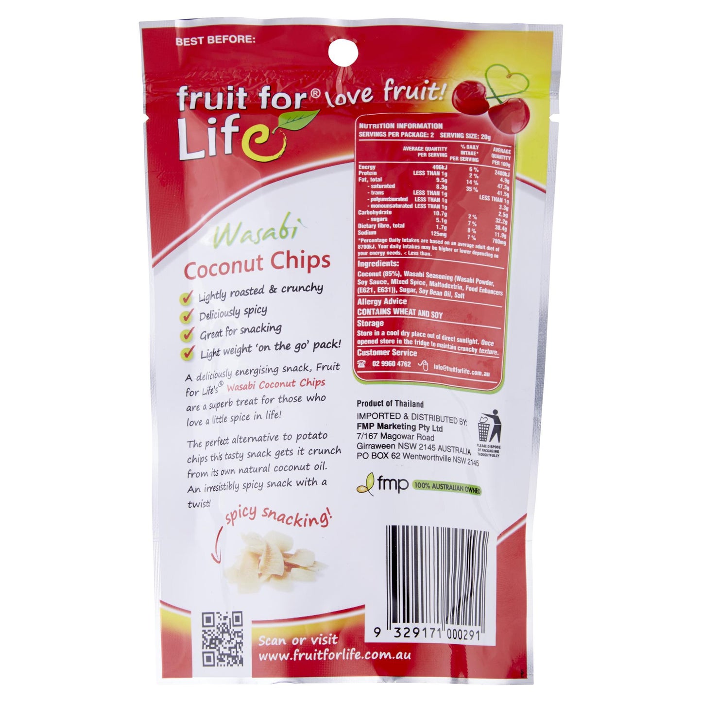 Fruit For Life Coconut Chips Wasabi 40g , Grocery-Confection - HFM, Harris Farm Markets
- 2