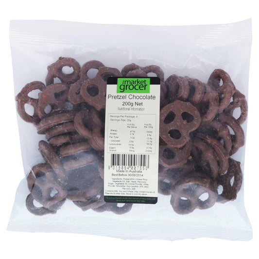 Market Grocer Pretzels Chocolate 200g , Grocery-Confection - HFM, Harris Farm Markets