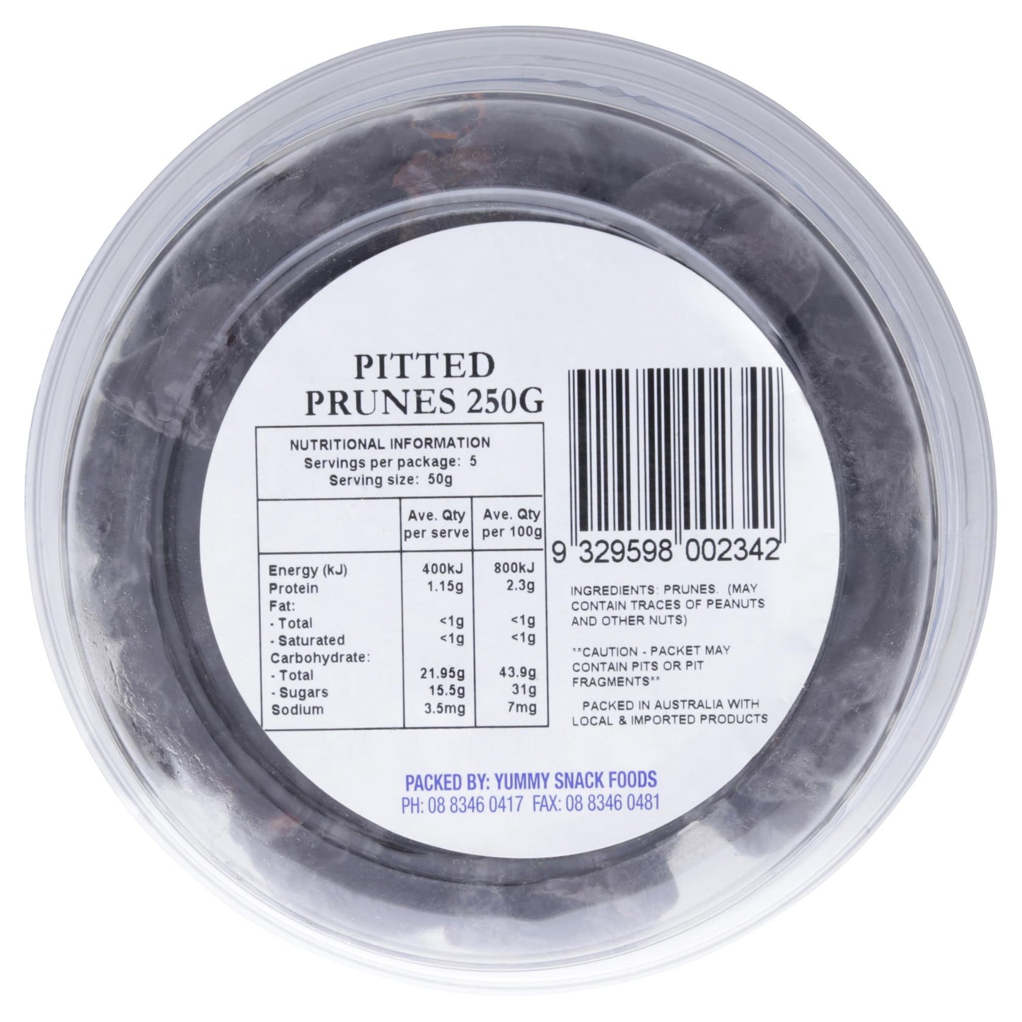 Yummy Prunes Pitted Tub 250g , Grocery-Nuts - HFM, Harris Farm Markets
- 2