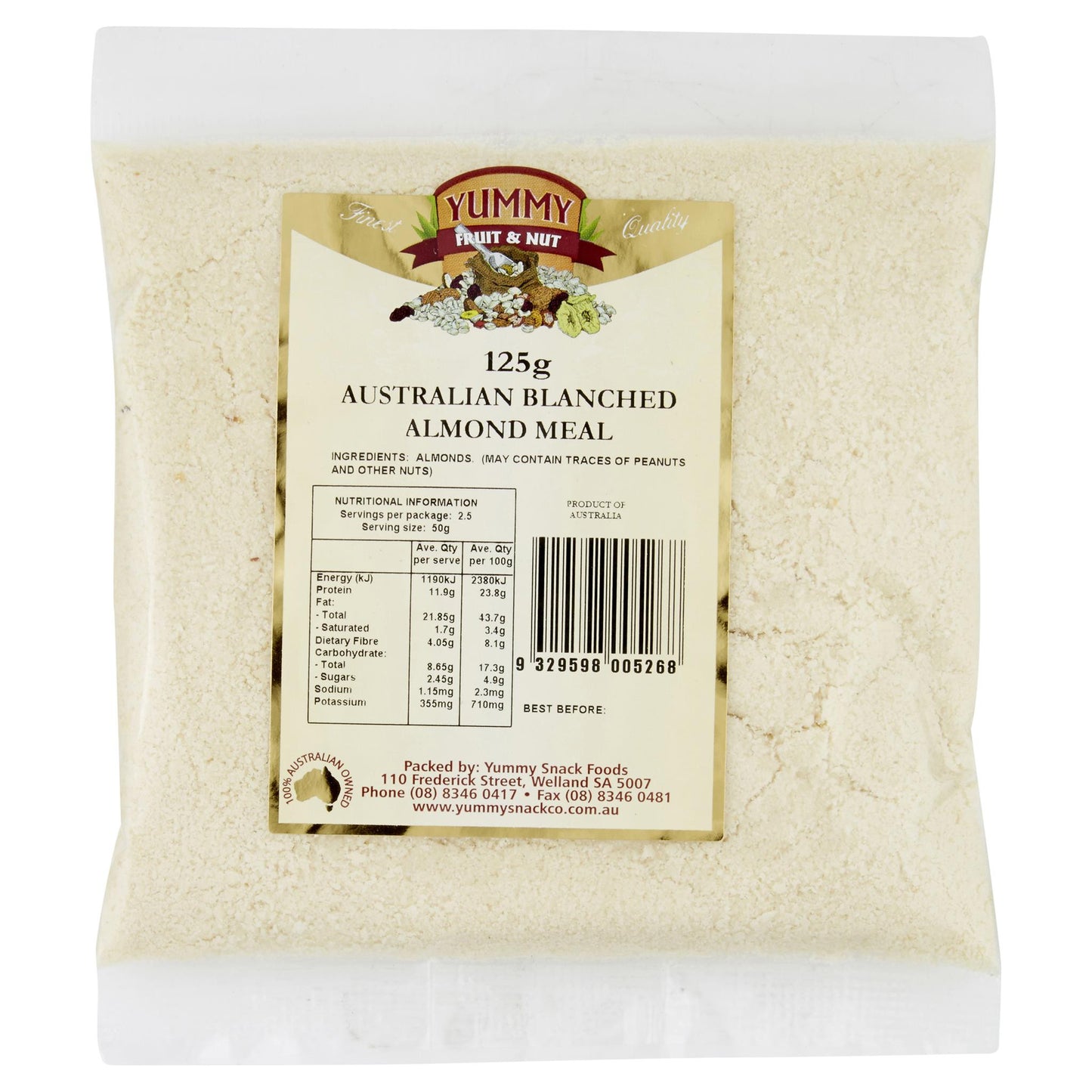 Yummy Almonds Blanched Meal 125g , Grocery-Nuts - HFM, Harris Farm Markets