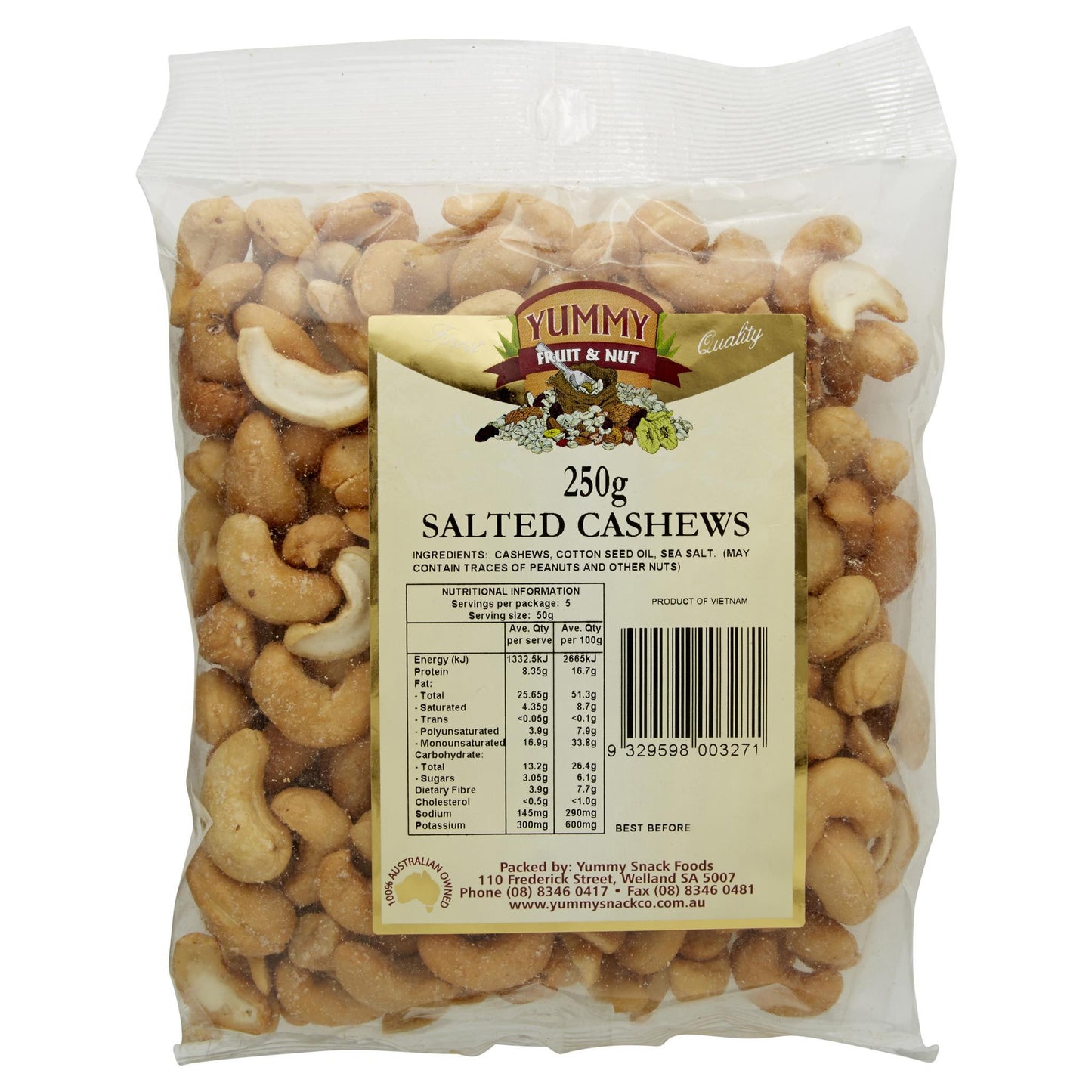 Yummy Cashews Salted 250g , Grocery-Nuts - HFM, Harris Farm Markets