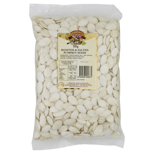 Yummy Pumpkin Seeds Roasted & Salted 500g , Grocery-Nuts - HFM, Harris Farm Markets