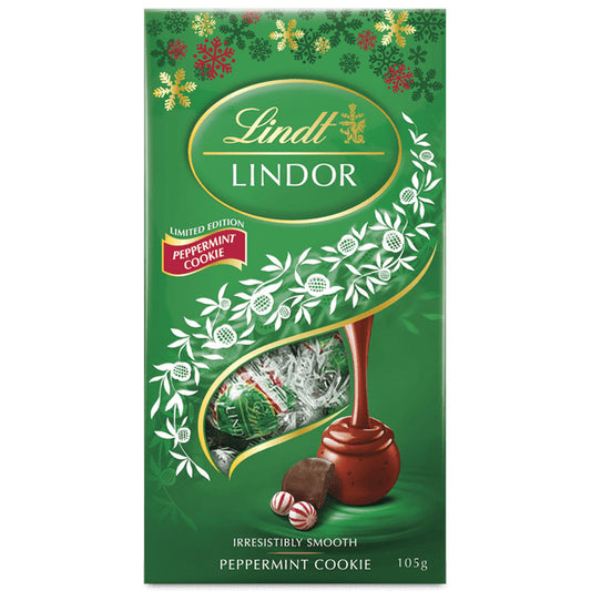 Lindt Lindor Milk Chocolate Peppermint Cookie Bag | Harris Farm Online