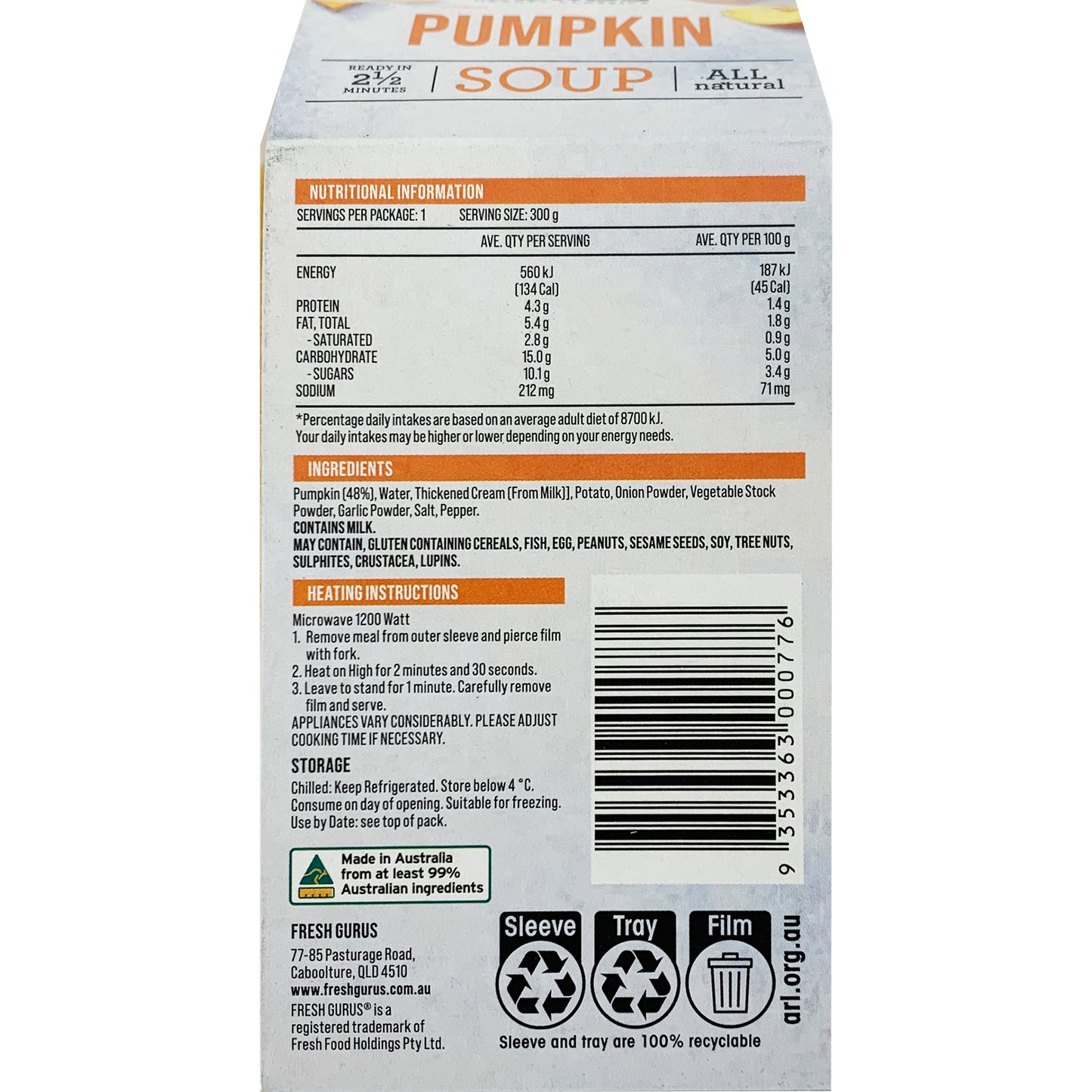 Fresh Gurus Pumpkin Soup | Harris Farm Online