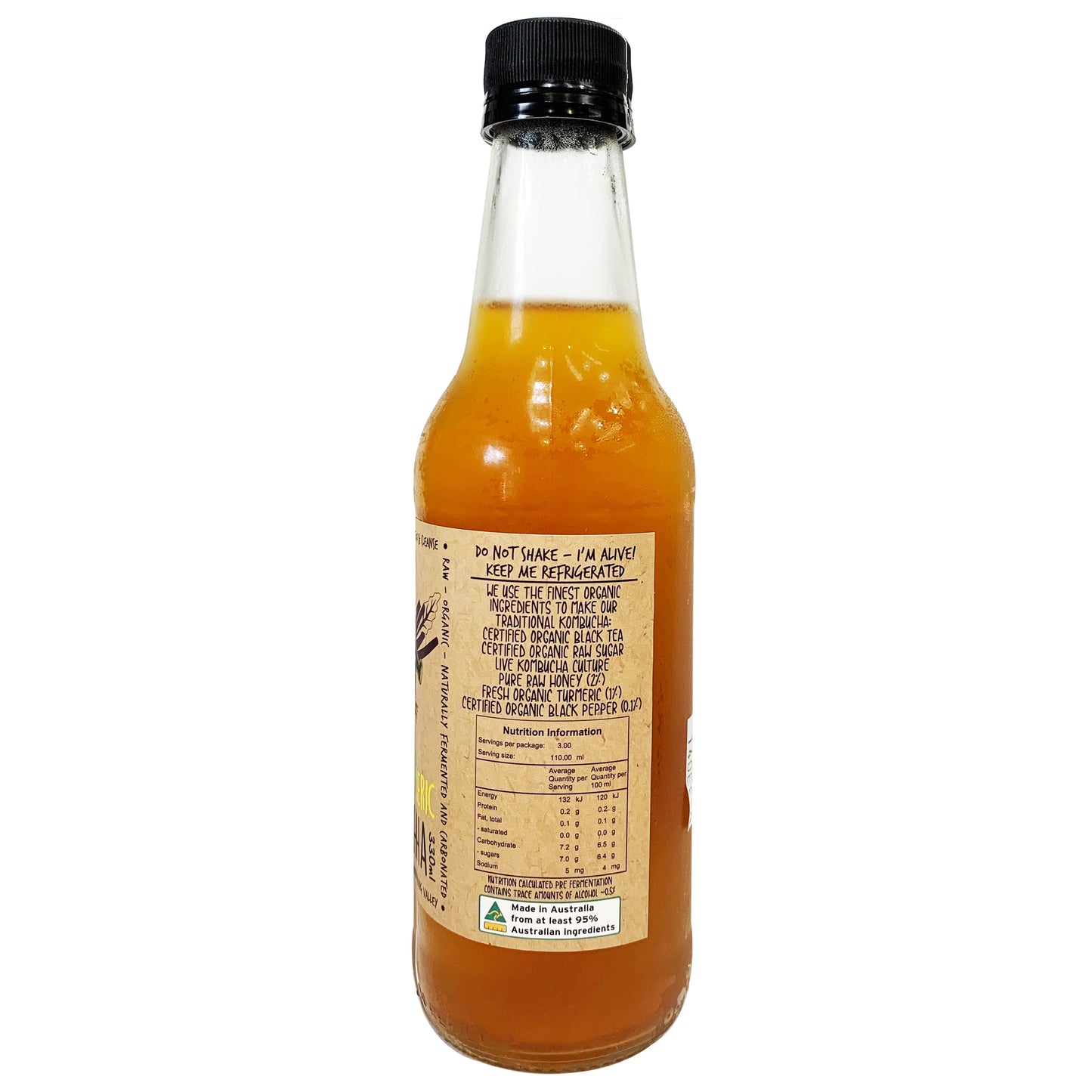 Bottled Culture - Drinks Kombucha - Honey Turmeric (330mL)