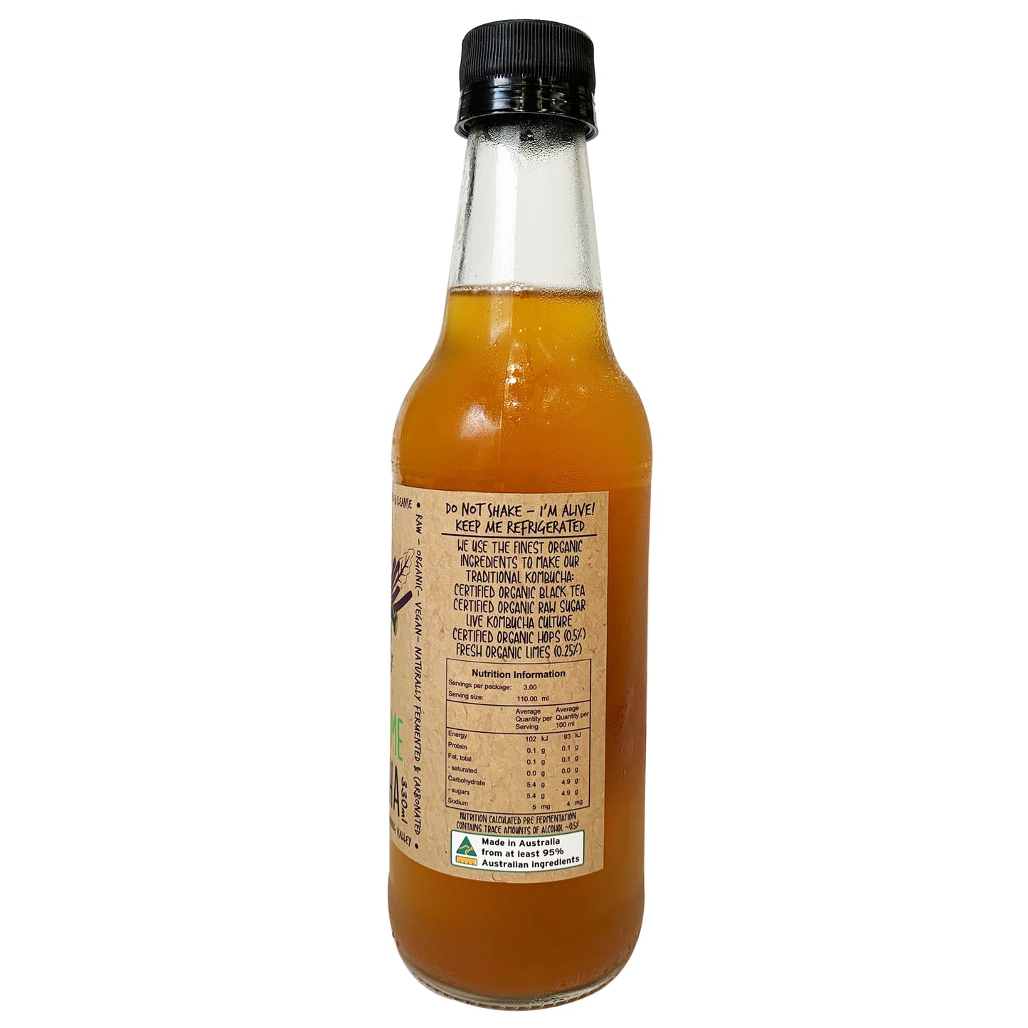 Bottled Culture - Drinks Kombucha - Hops and Lime (330mL)