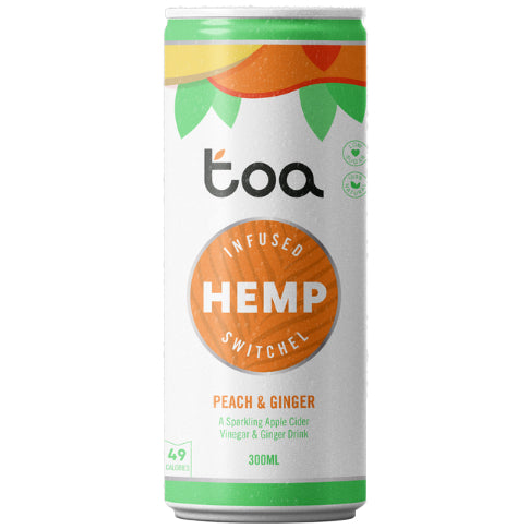Toa Hemp Infused Switchel Peach and Ginger | Harris Farm Online