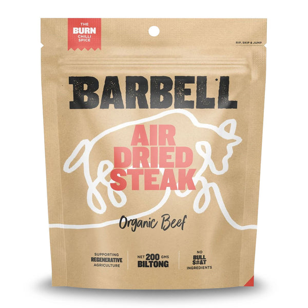 Buy Barbell Burn Chilli Spice Air Dried Steak Organic Grass Fed Beef