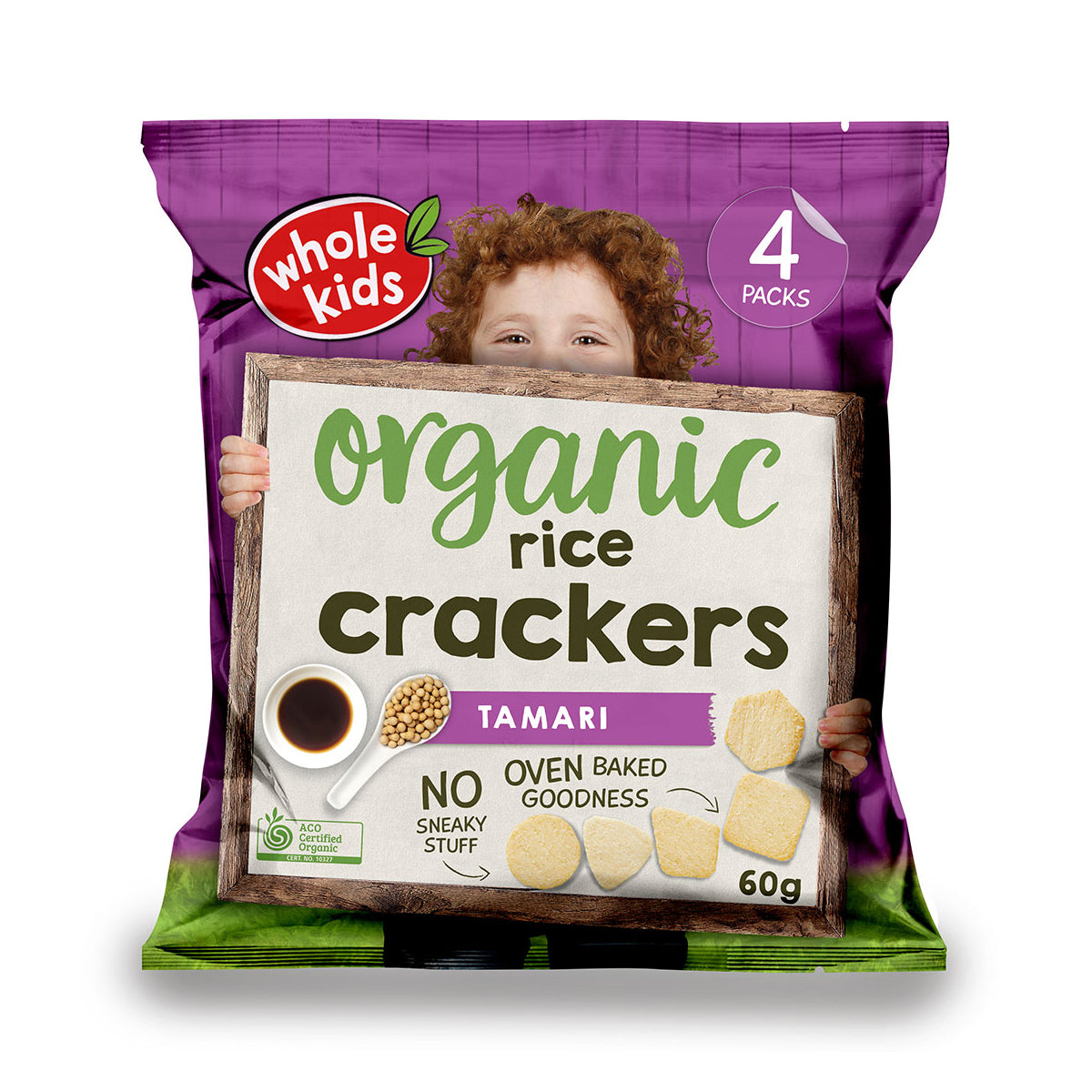 Whole Kids Organic Rice Crackers Tamari 60g