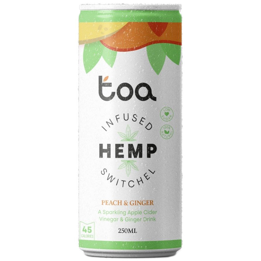 Toa Hemp Switchel Peach and Ginger | Harris Farm Online