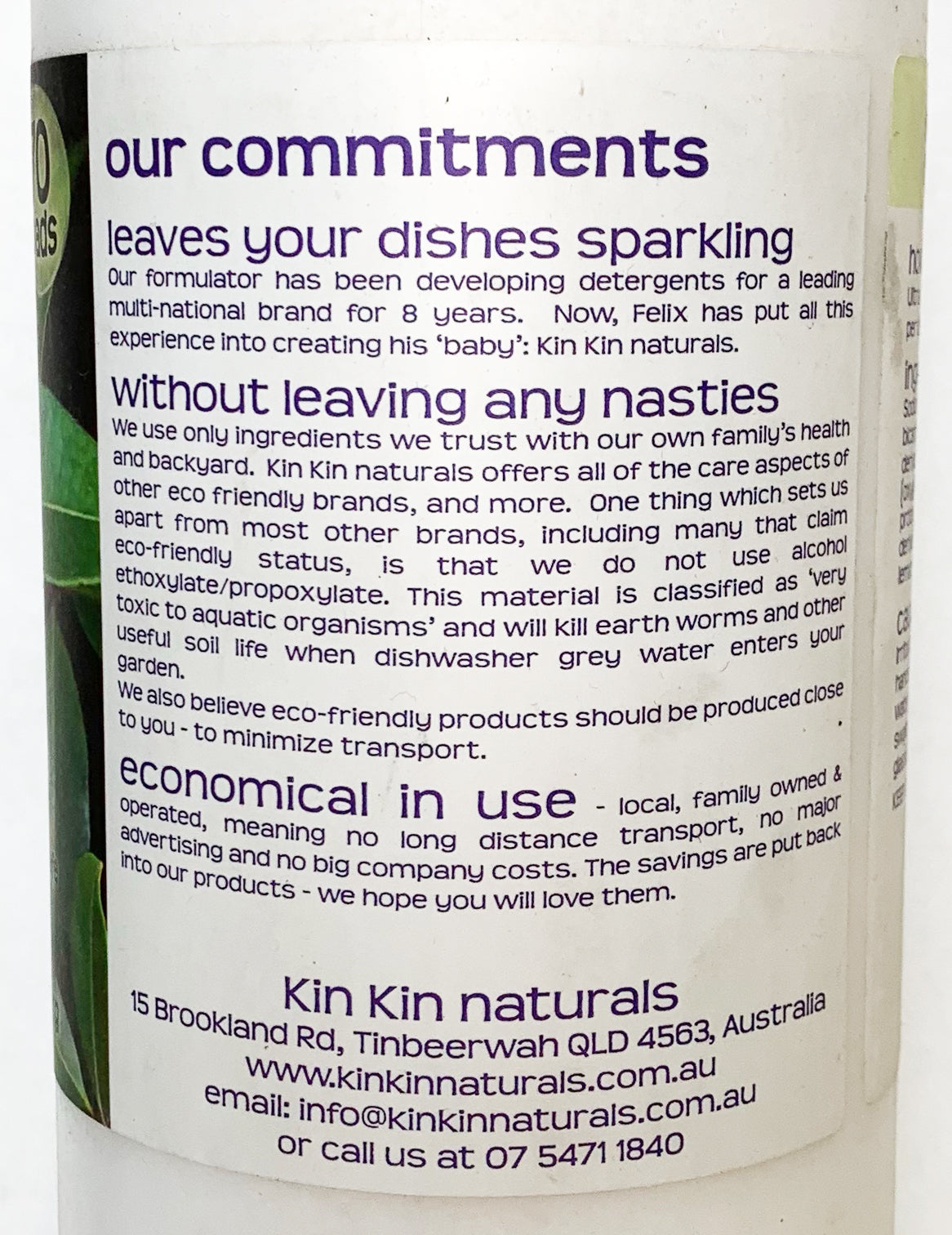 Kin Kin Naturals Eco Dishwasher Powder with Lemon Myrtle and Lime Essential Oils 1.1kg
