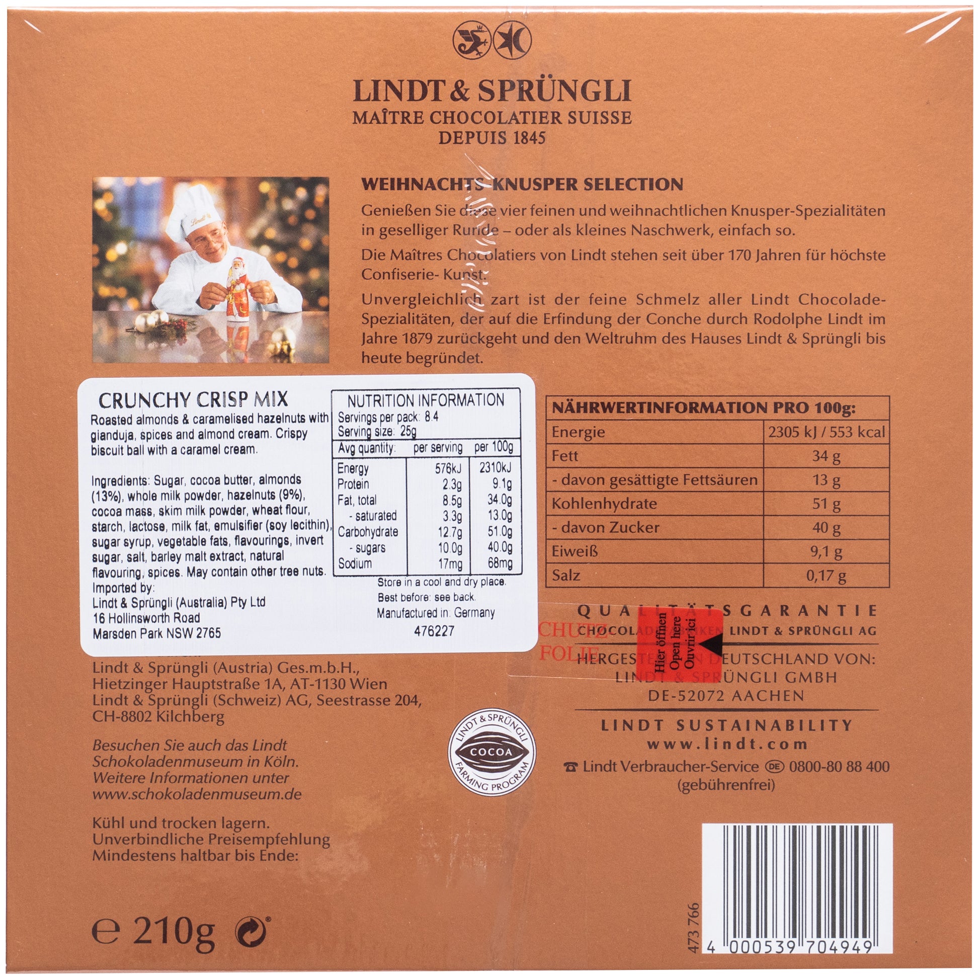 Lindt Christmas Crunchy Crisp Mix | Harris Farm Online