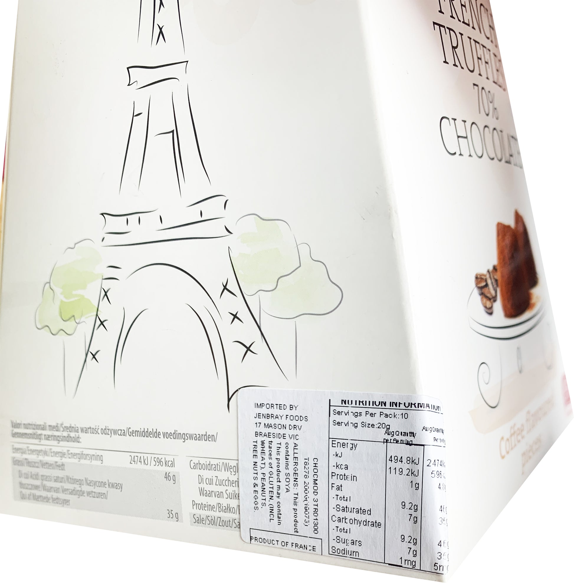 Chocmod French Truffles Dark Chocolate 70% with Coffee Flavoured Cocoa Nibs | Harris Farm Online