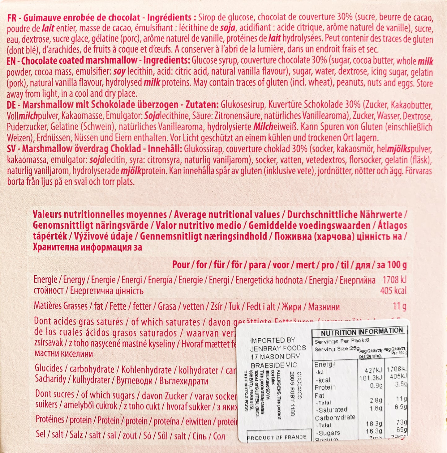 Truffettes de France Velvety Marshmallow Pink Chocolate Ruby | Harris Farm Online