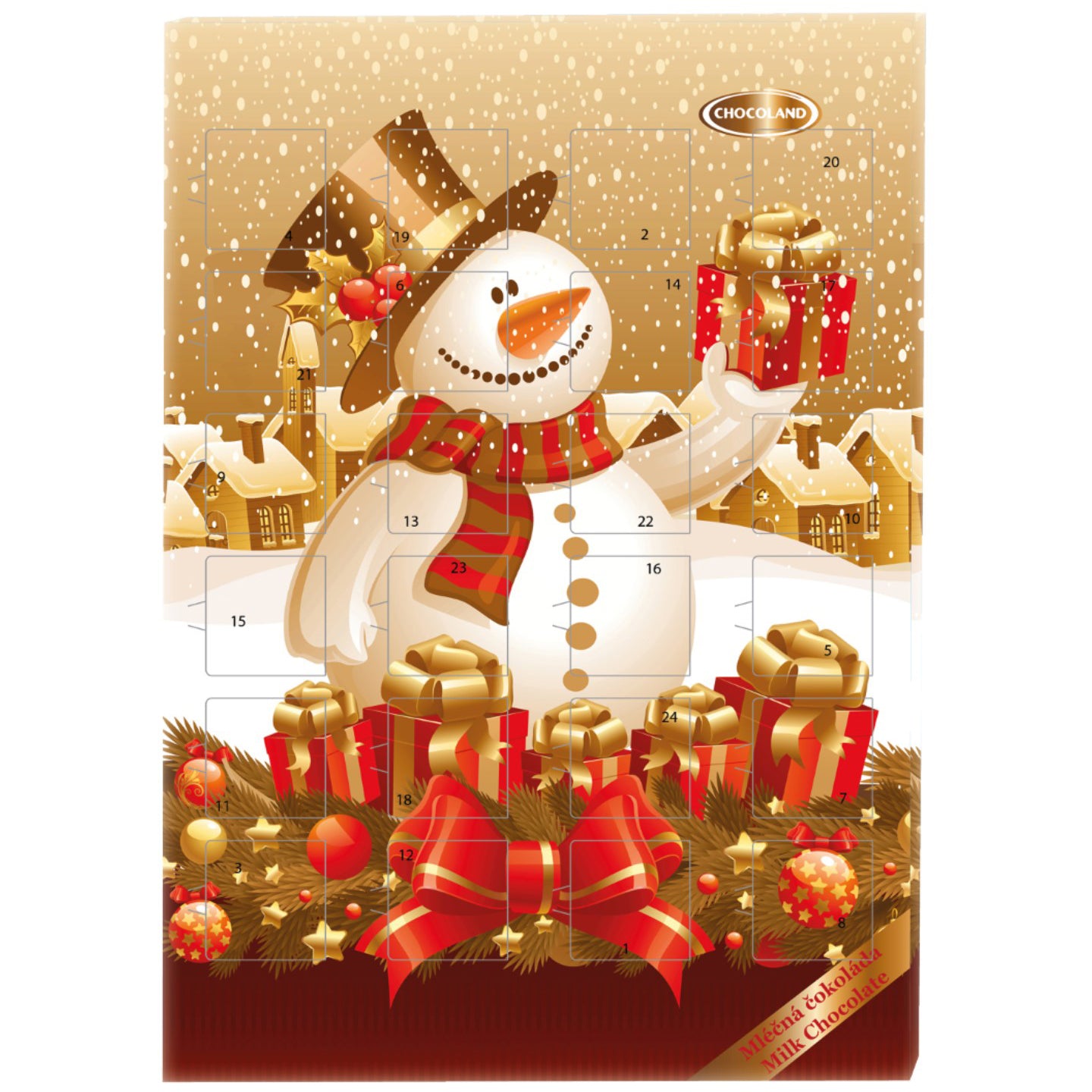 Chocoland Advent Calendar Snowman Gold Milk Chocolate | Harris Farm Online