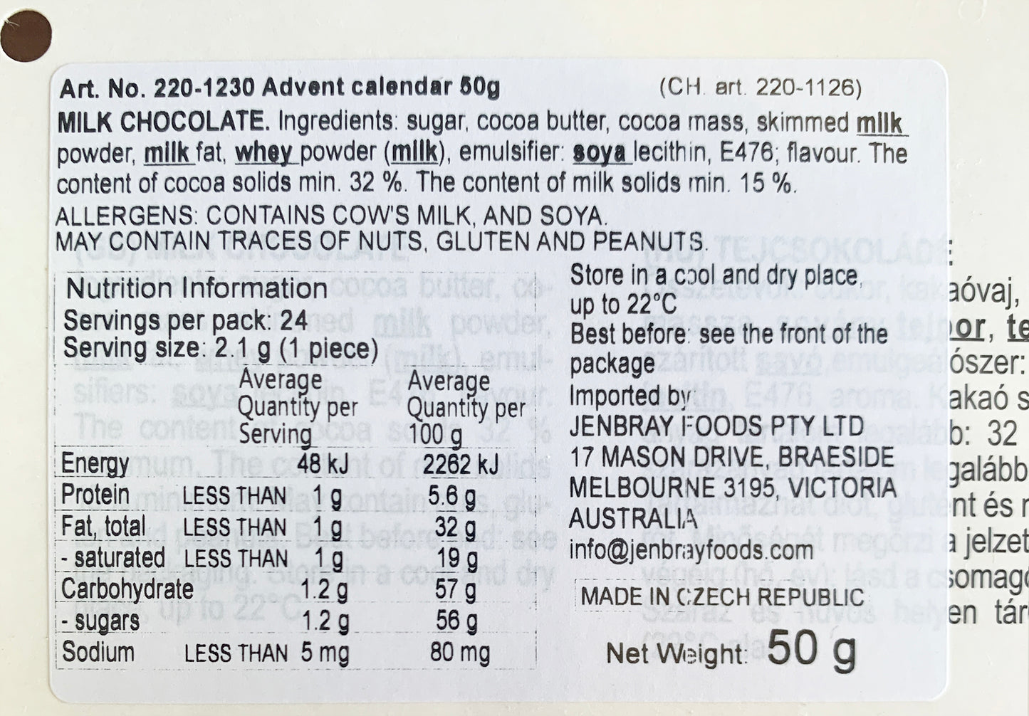 Chocoland Advent Calendar Milk Chocolate | Harris Farm Online