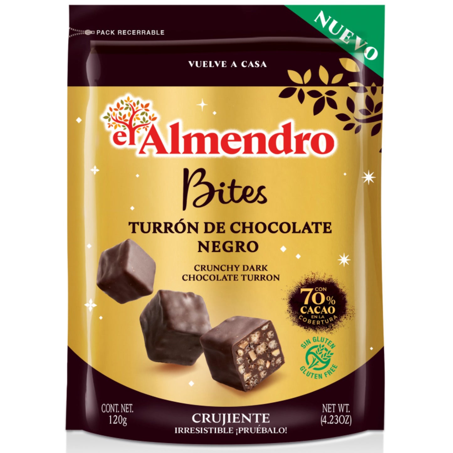 El Almendro Bites Crunchy Dark Chocolate 70% Turron | Harris Farm Online
